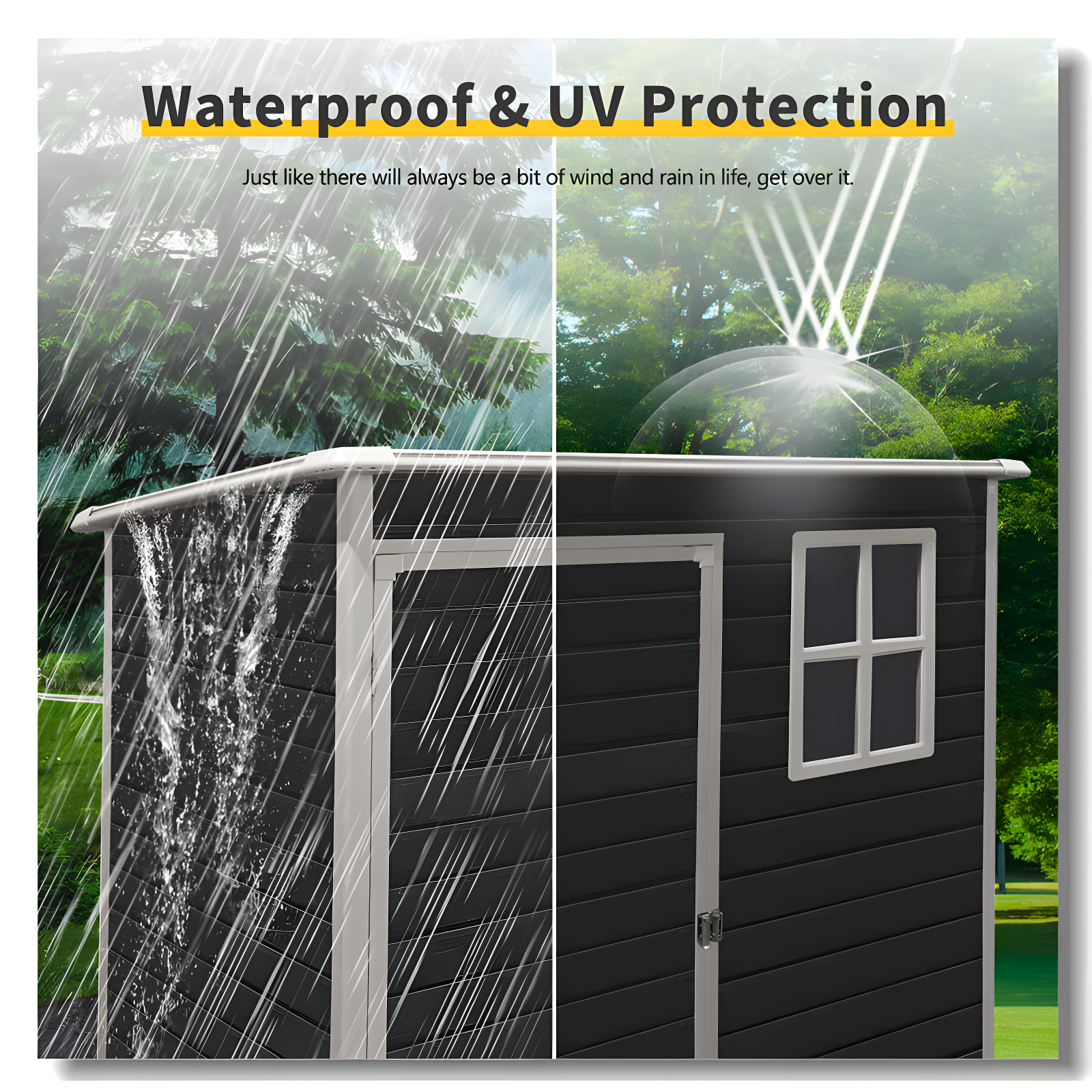 5X3ft Resin Outdoor Storage Shed Kit-Perfect To Store Patio Furniture
