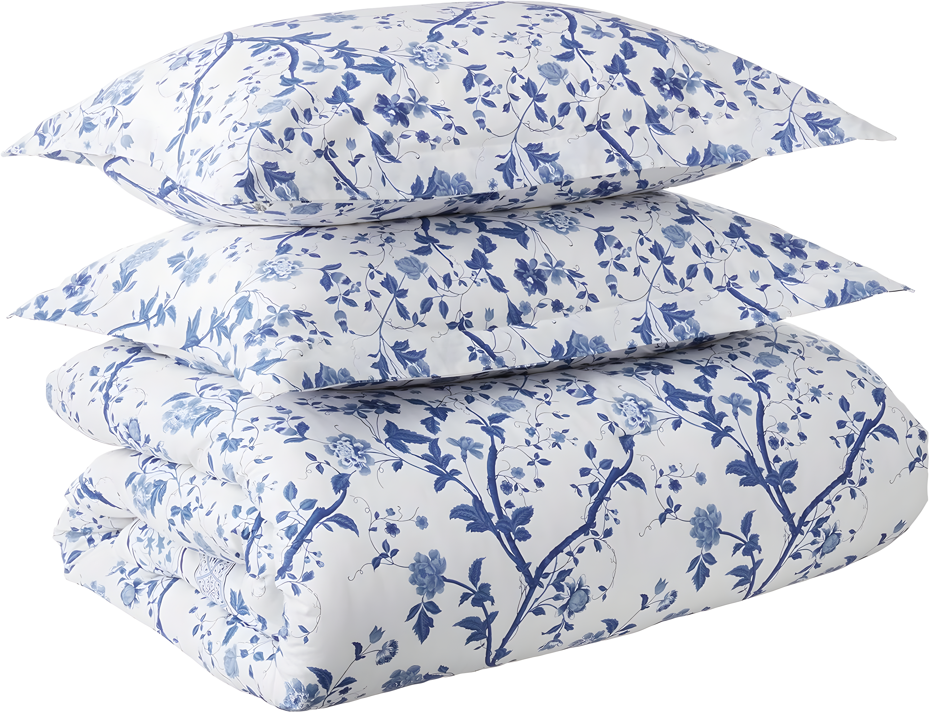 Laura Ashley Charlotte Cotton Reversible Blue Comforter Set