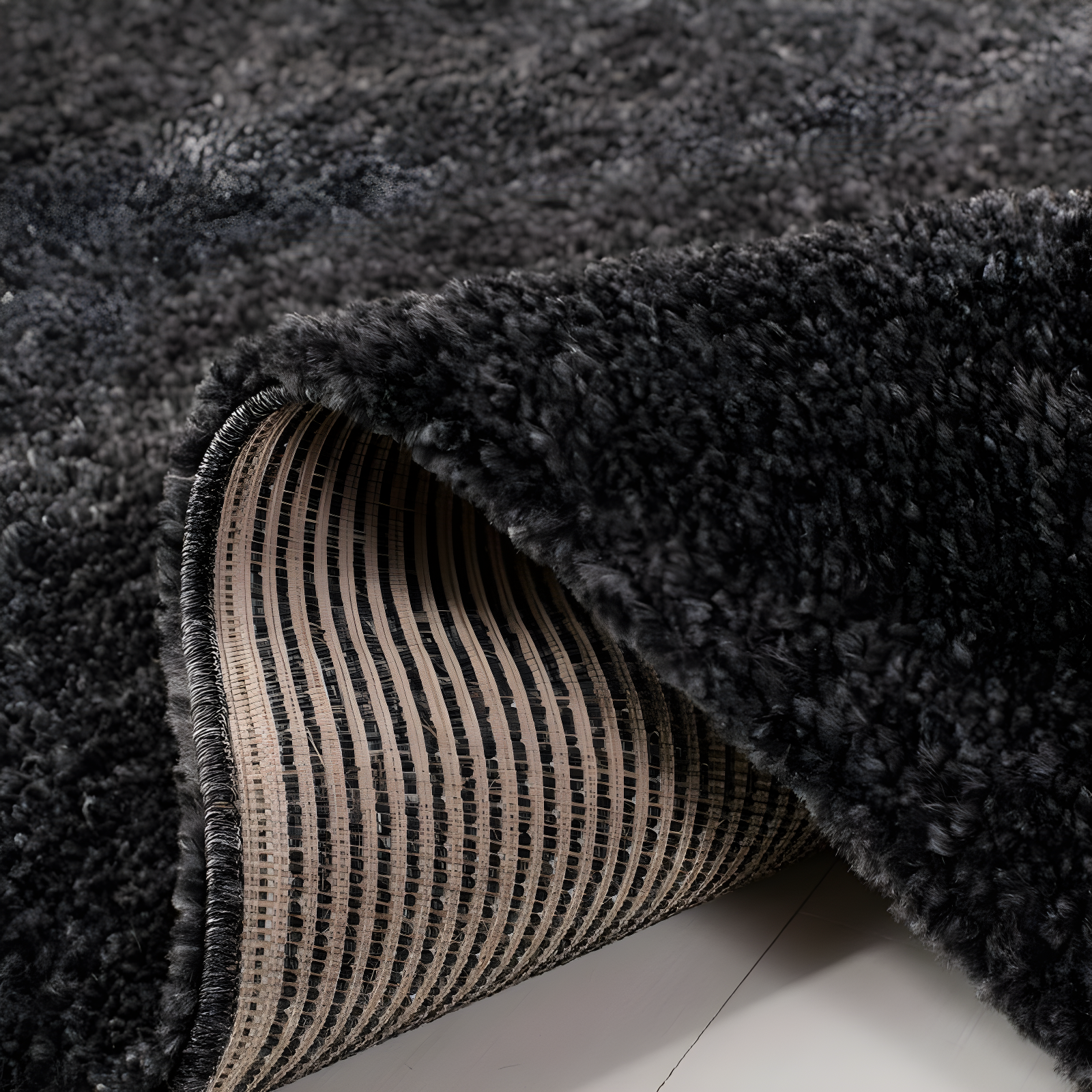 August Shag 900 AUG900 Power Loomed Indoor Area Rug - Charcoal - 5'3"x7'6" - Safavieh