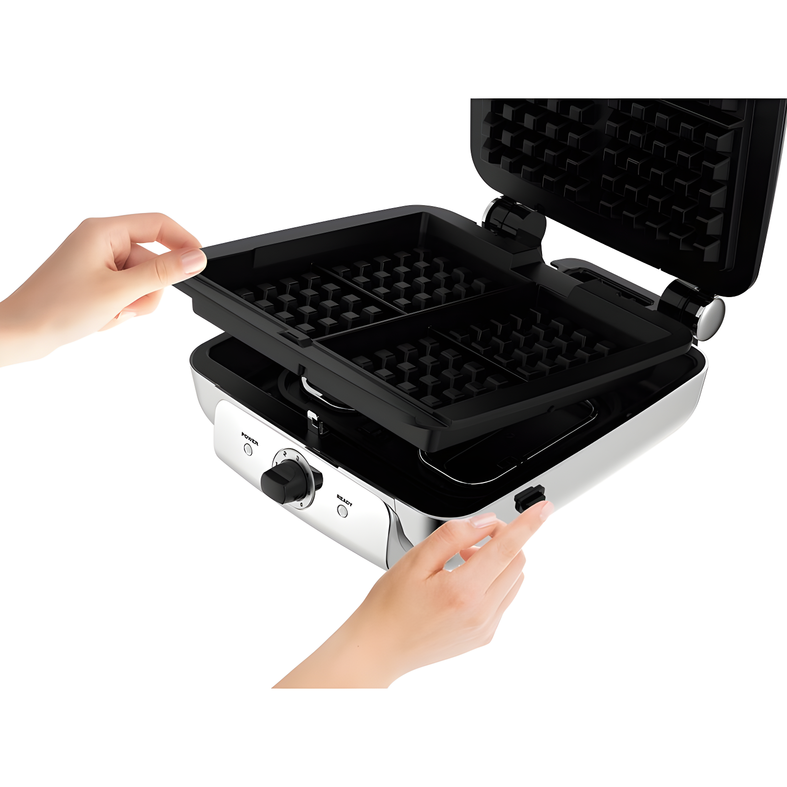 All-Clad ® 4-Slice Stainless Steel Waffle Maker with Removable Plates