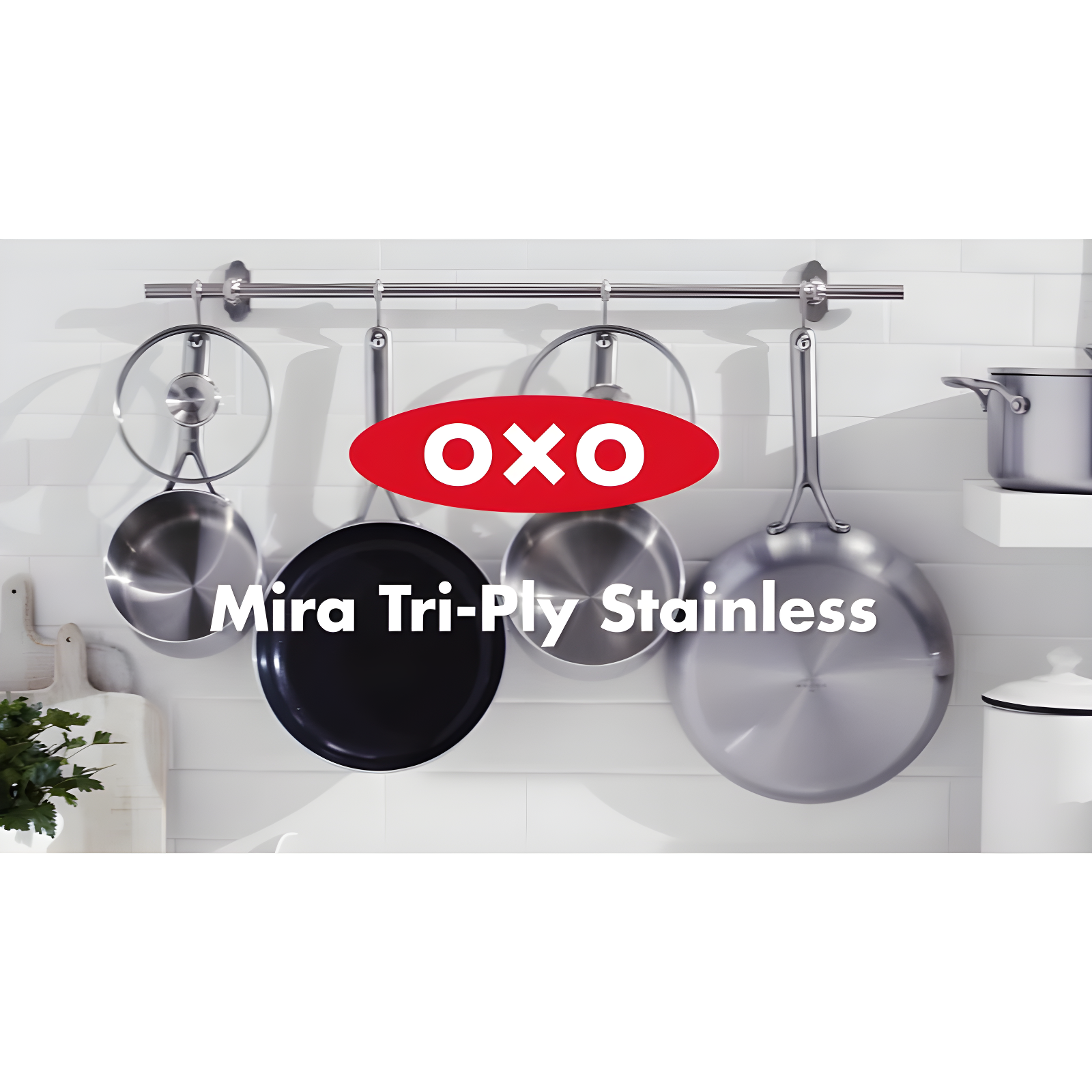 OXO Mira 3-Ply Stainless Steel Saucepan Set, 1.6 Qt And 3.25 Qt