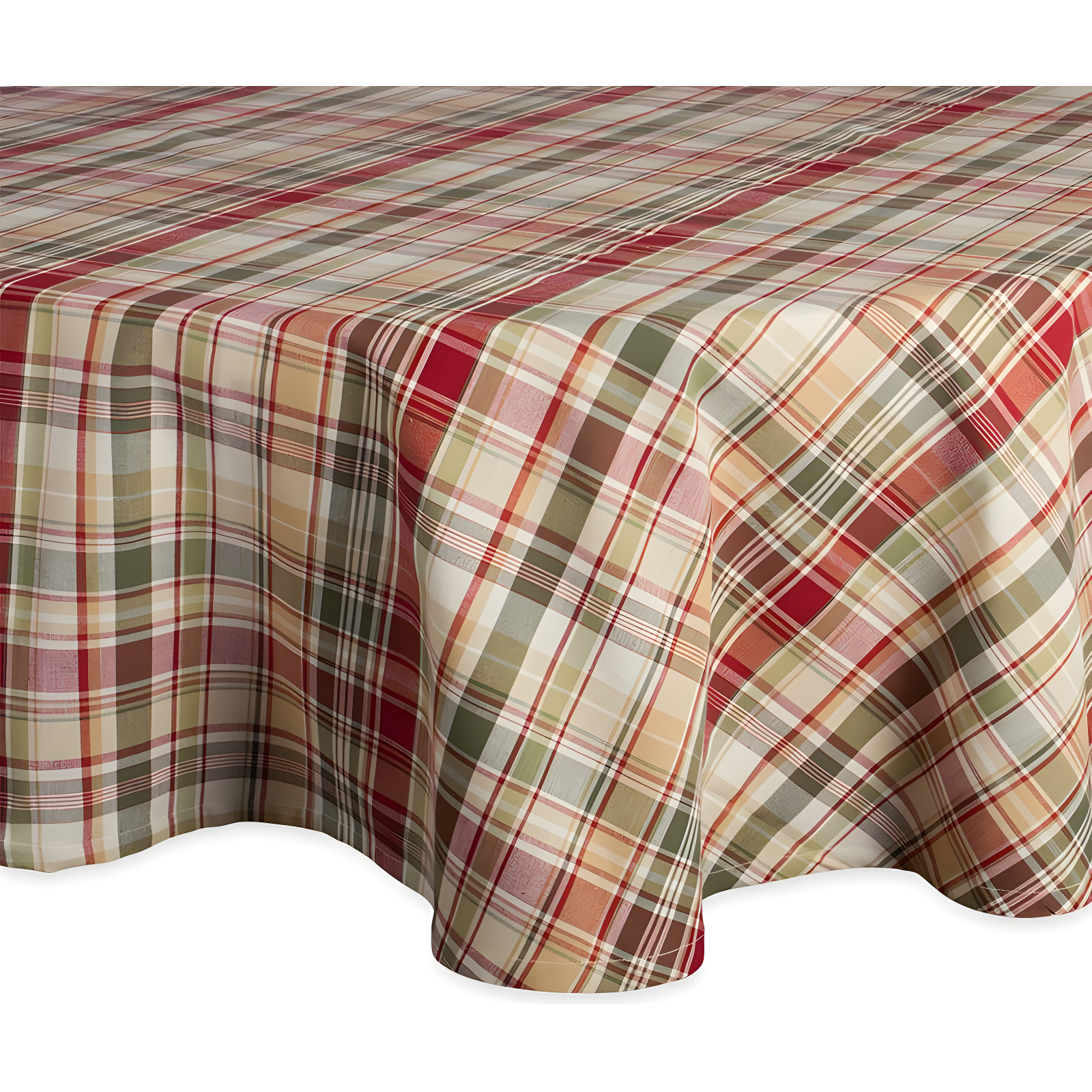 Valadez Plaid 100% Cotton Round Tablecloth