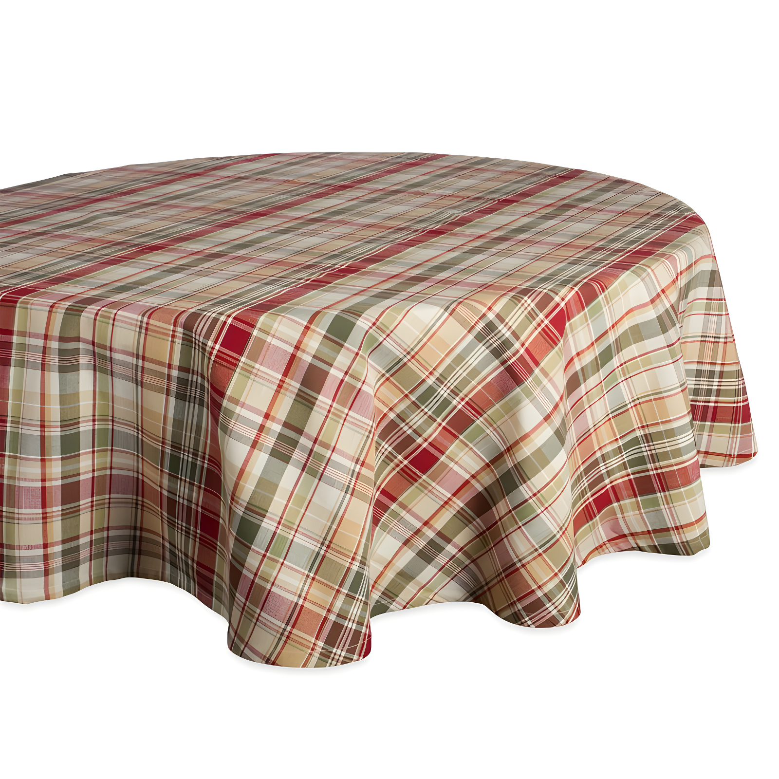 Valadez Plaid 100% Cotton Round Tablecloth
