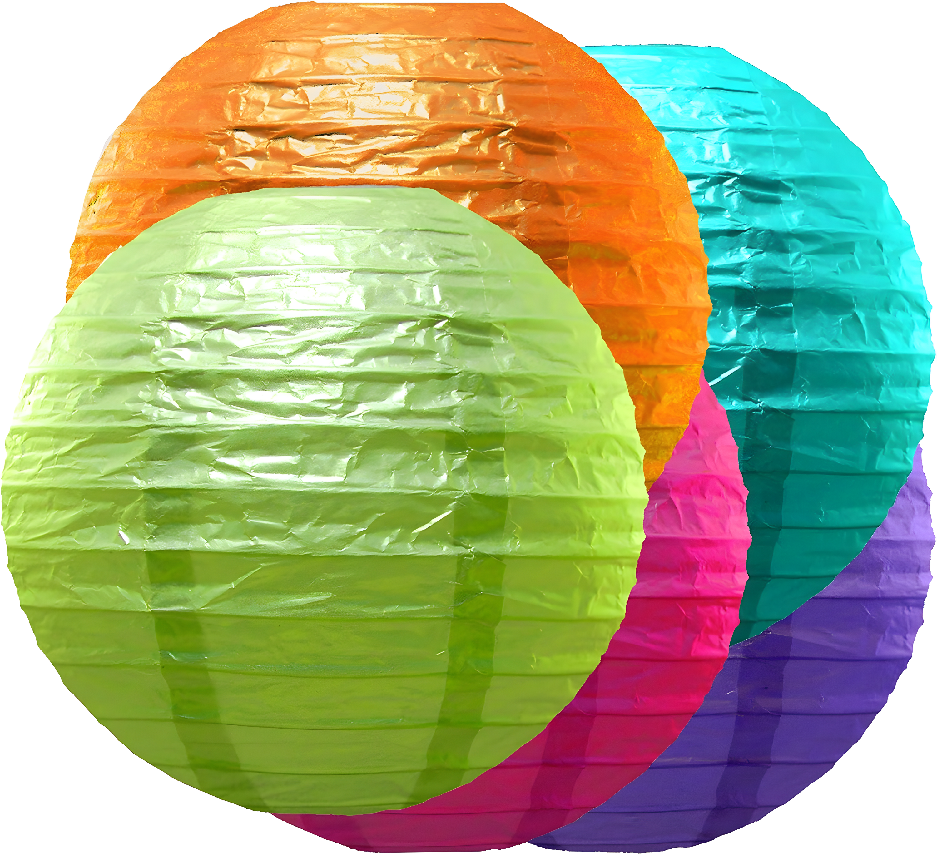 LumaBase Round Paper Lanterns - 5 Count (Set of 5)