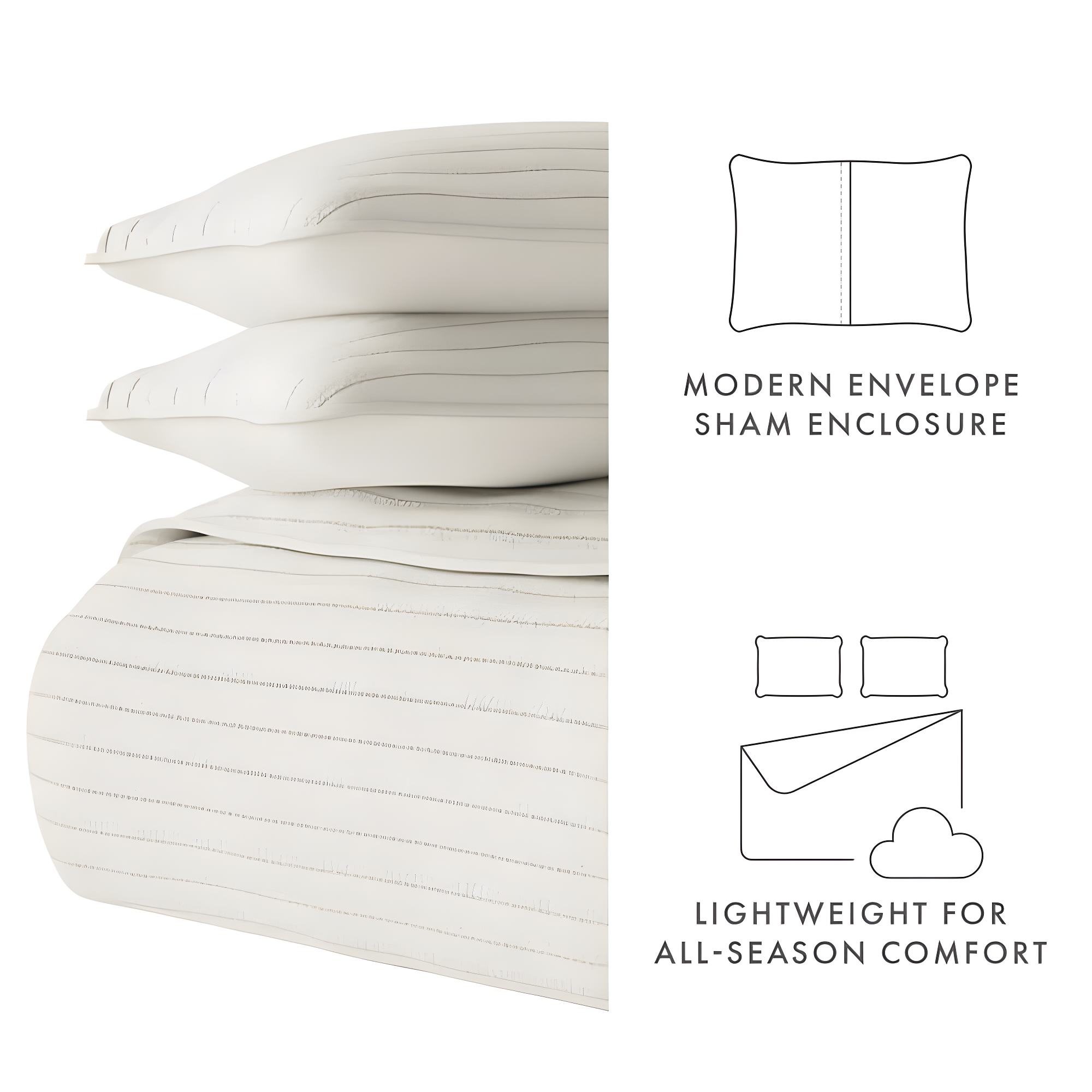Becky Cameron Becky Cameron Lightweight All Season Stripe Stitch Quilt Set with Shams