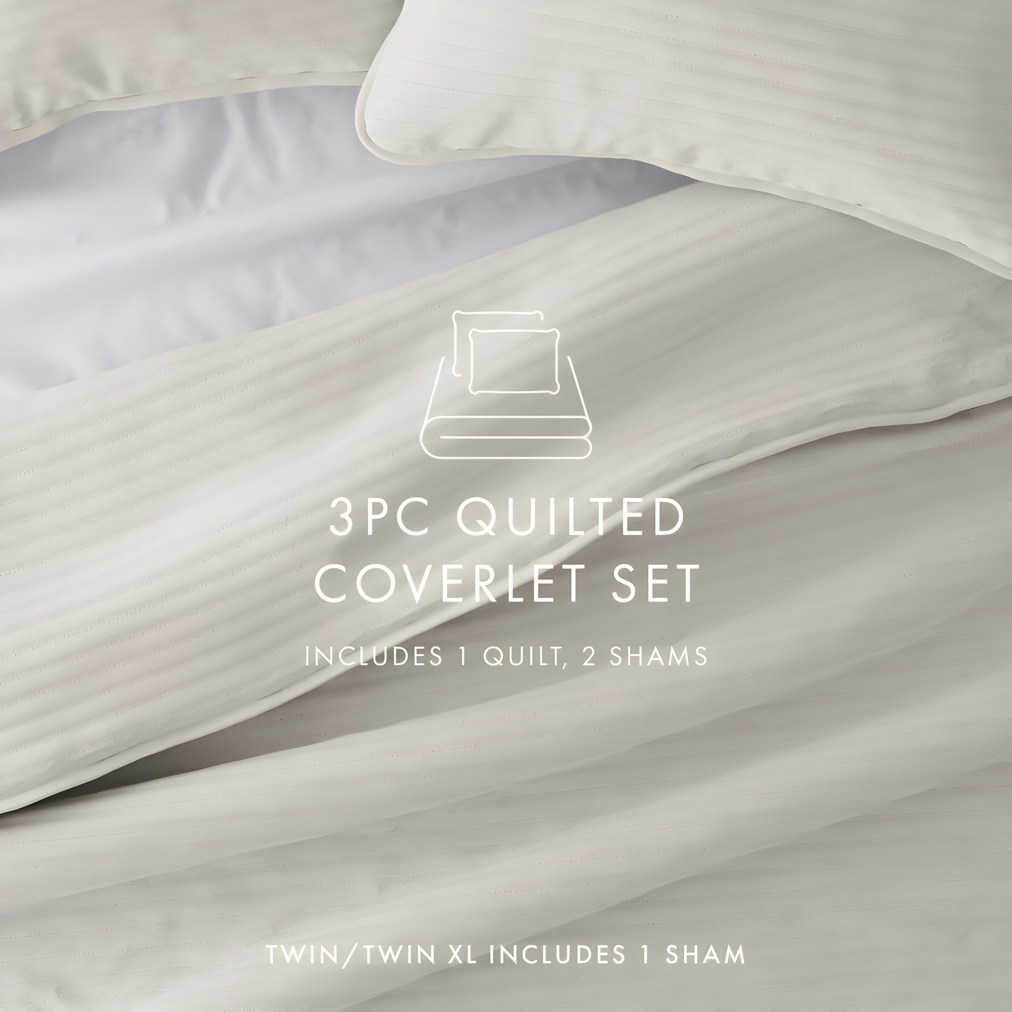 Becky Cameron Becky Cameron Lightweight All Season Stripe Stitch Quilt Set with Shams