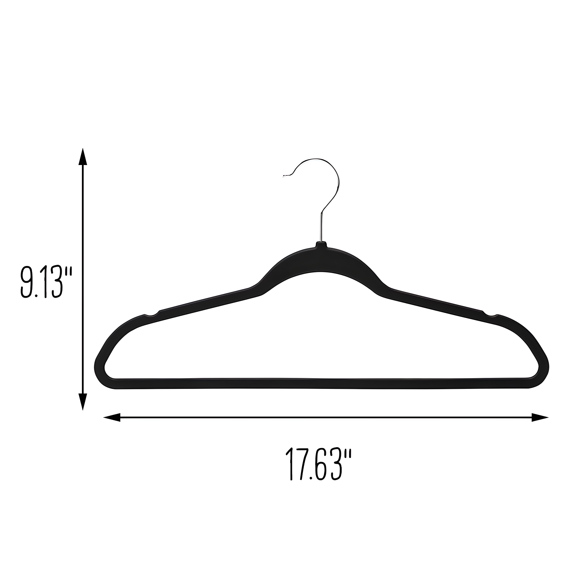 Honey-Can-Do Non-Slip Plastic Rubberized Suit Clothes Hangers, Black,  50-Pack