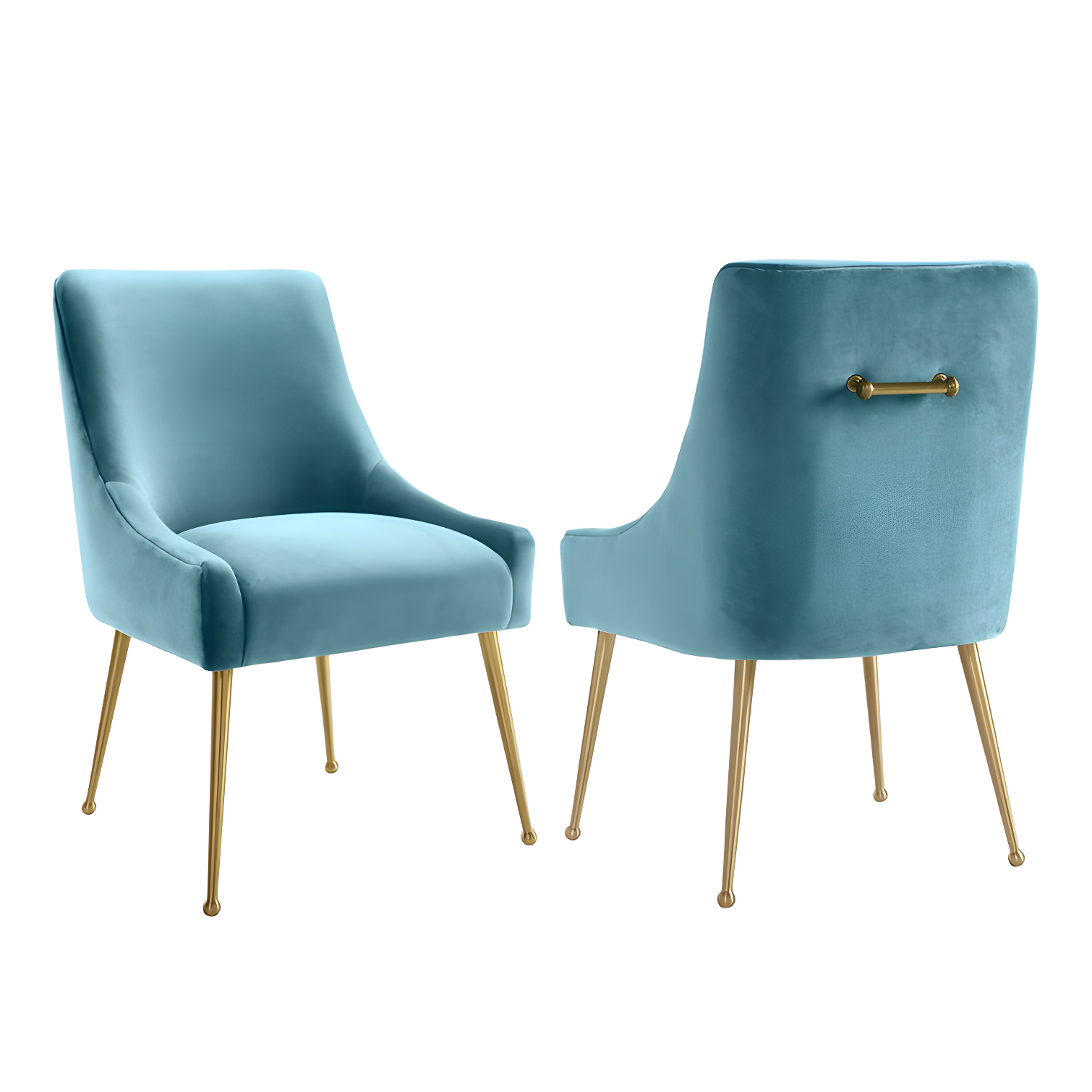 Beatrix 19'' H Velvet Upholstered Metal Parsons Chair