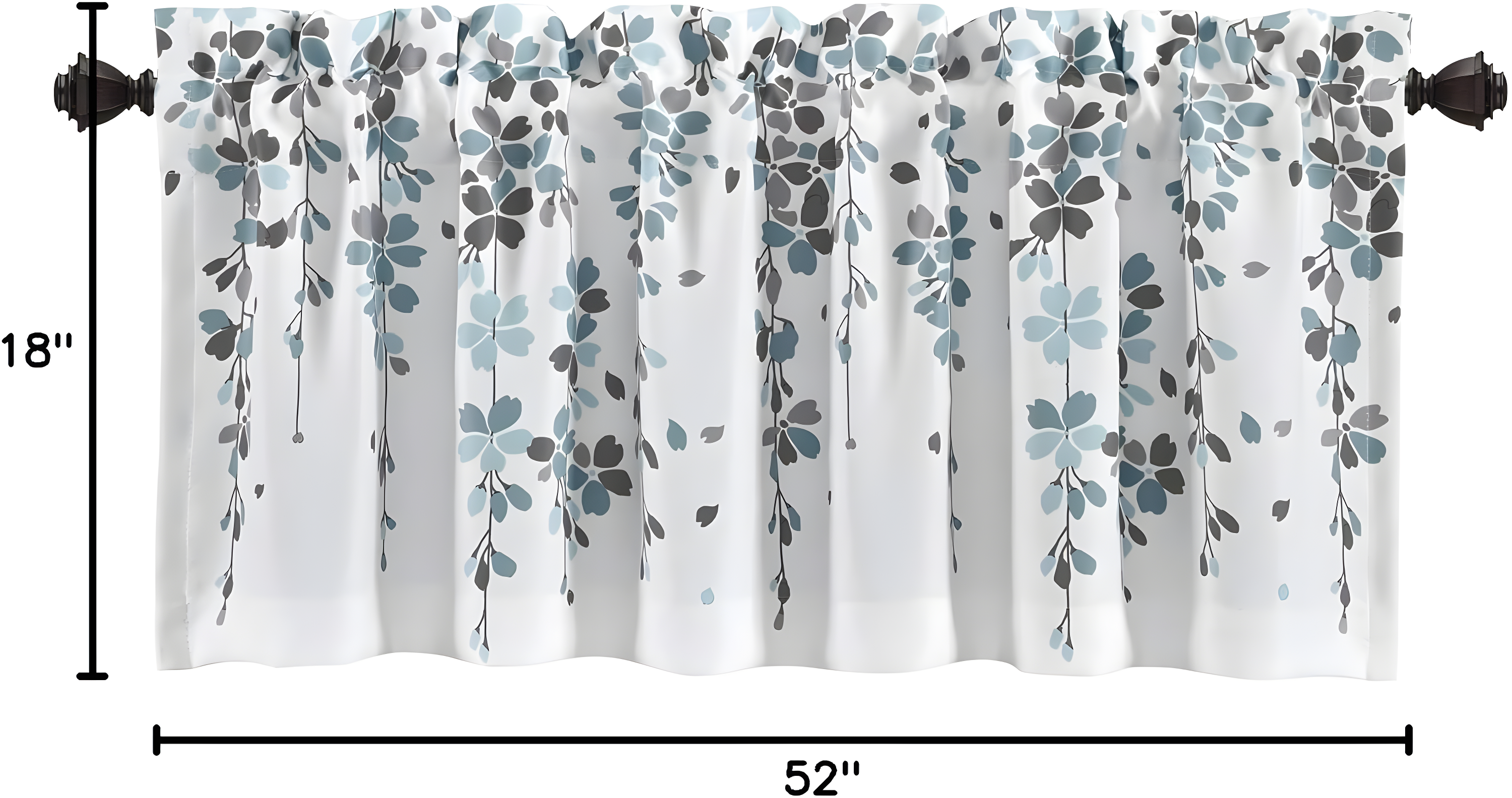 Lush Decor Floral Tailored 52'' W Window Valance