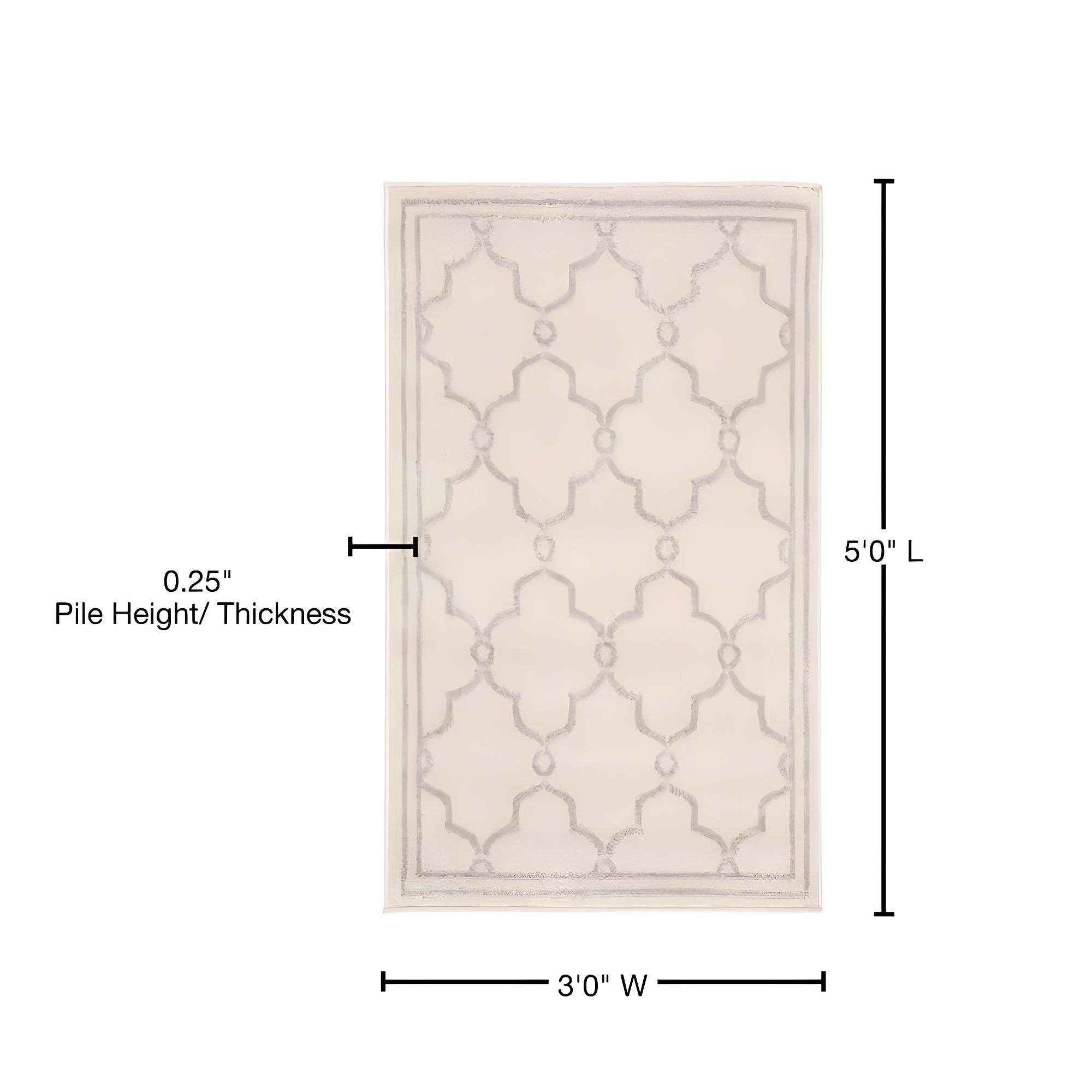 Amherst AMT414 Power Loomed Indoor Accent Rug - Ivory/Light Grey - 3'x5' - Safavieh