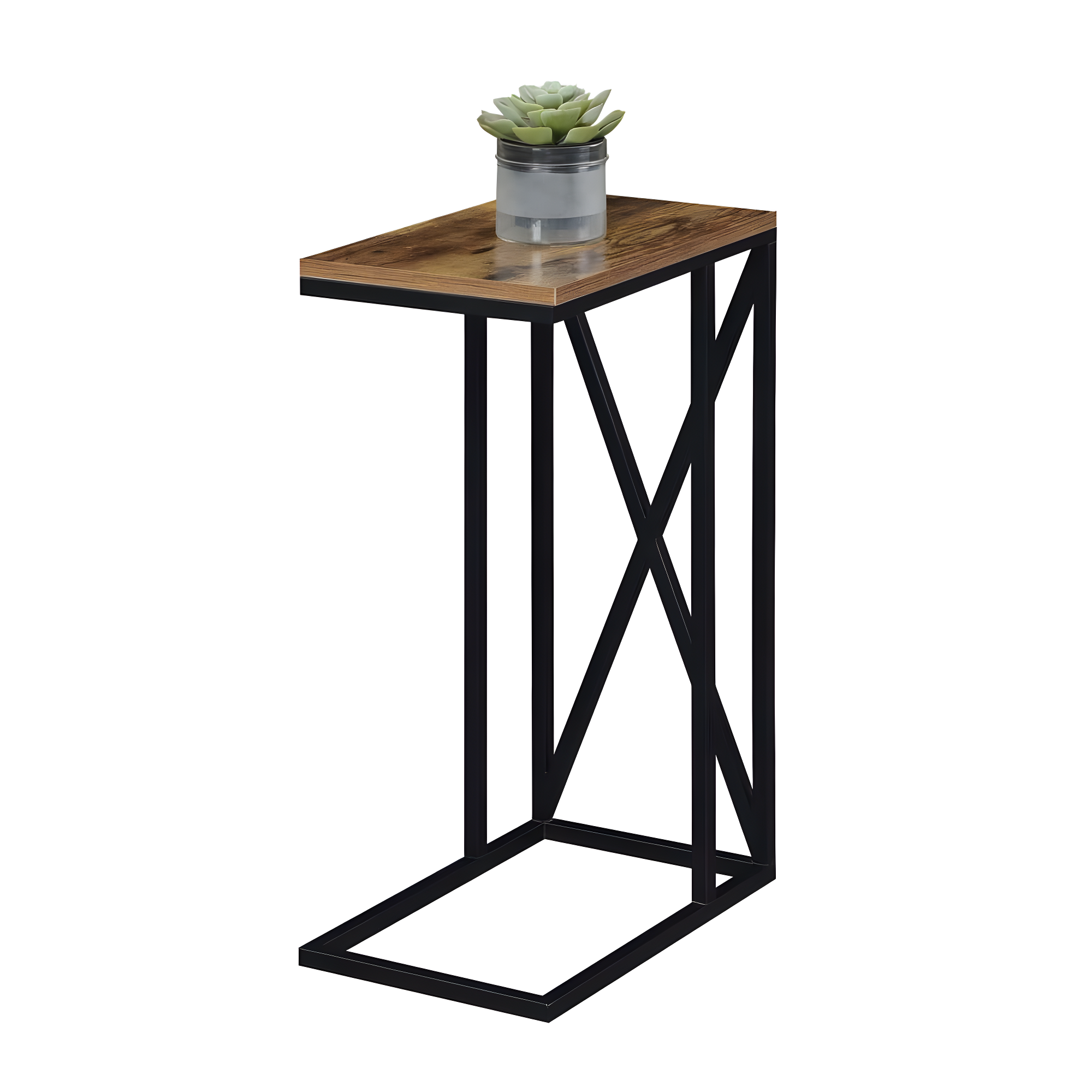 Convenience Concepts 161861BDWBL 15.75 x 10 x 24.25 in. Tucson C End Table, Brown Wood with Black