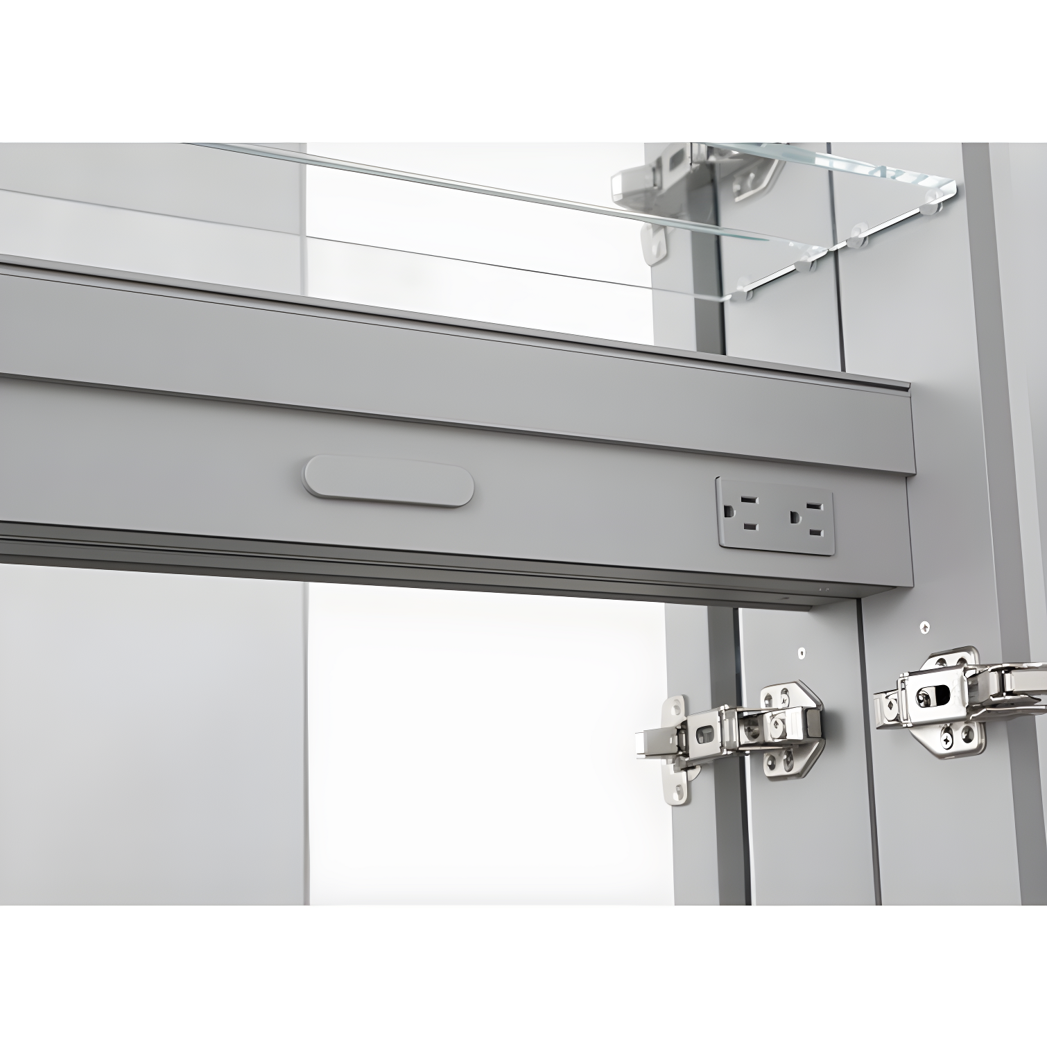 AQUADOM Royale 15" W x 70" H x 5" D Left Hinge, Tall Medicine Cabinet, Defogger, 3X LED Lighted Vertically Adjustable Magnifying Mirror, Electrical Outlets, Magnetic Organizer