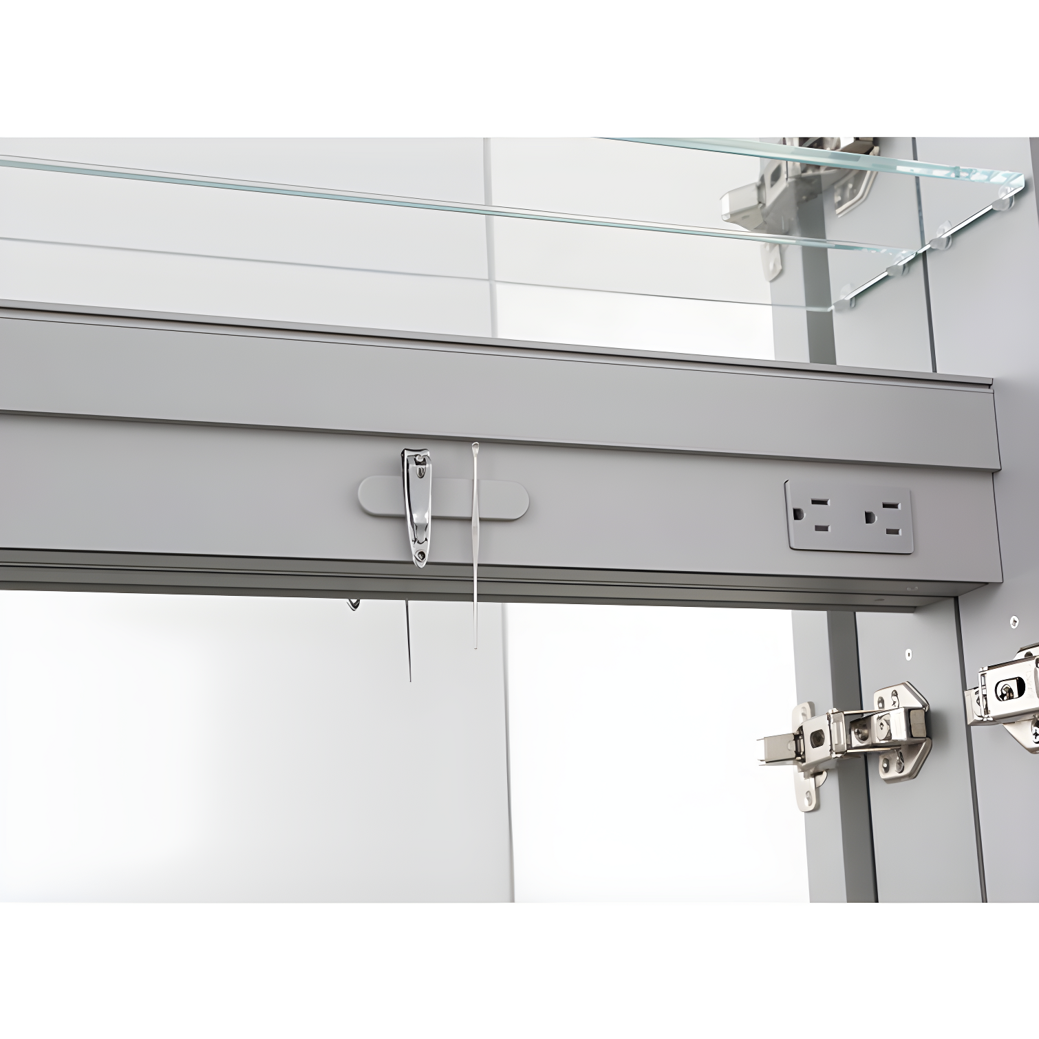 AQUADOM Royale 15" W x 70" H x 5" D Left Hinge, Tall Medicine Cabinet, Defogger, 3X LED Lighted Vertically Adjustable Magnifying Mirror, Electrical Outlets, Magnetic Organizer