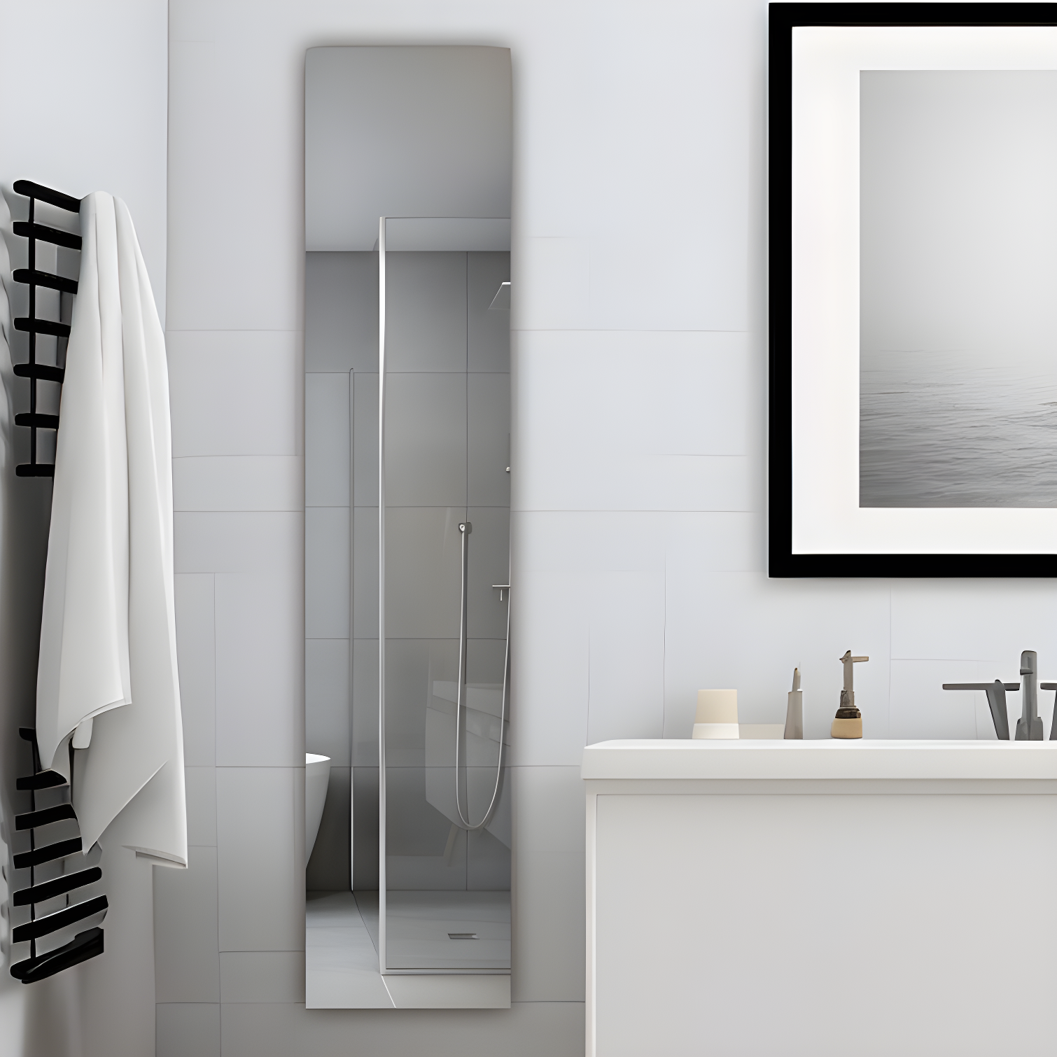 AQUADOM Royale 15" W x 70" H x 5" D Left Hinge, Tall Medicine Cabinet, Defogger, 3X LED Lighted Vertically Adjustable Magnifying Mirror, Electrical Outlets, Magnetic Organizer