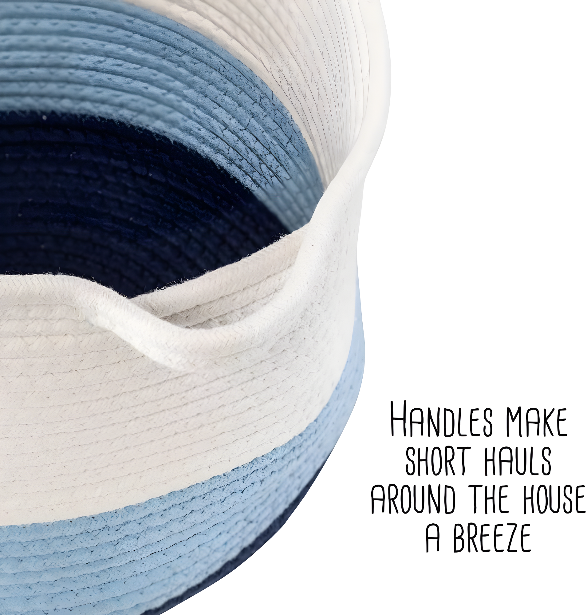 Honey-Can-Do Cotton Rope Nesting Storage Basket Set, Blue Ombré