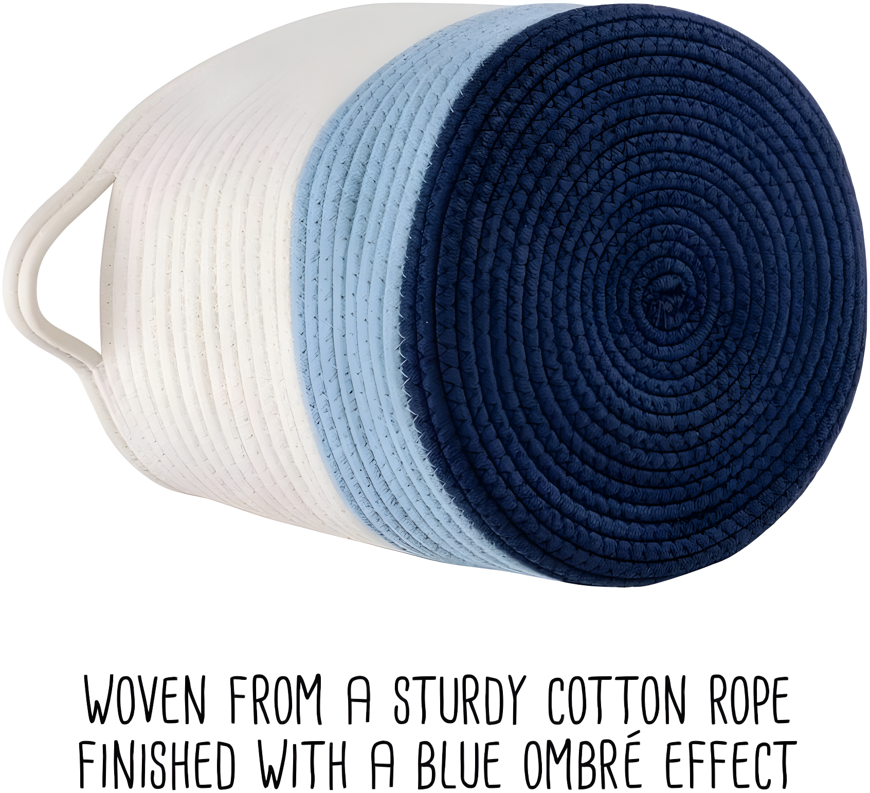 Honey-Can-Do Cotton Rope Nesting Storage Basket Set, Blue Ombré