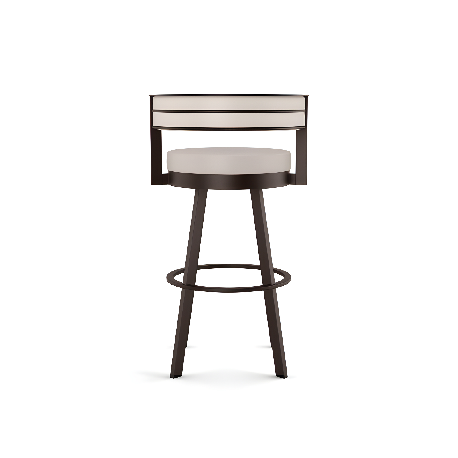26" Browser Swivel Counter Height Barstool with Upholstered Seat Beige - Amisco