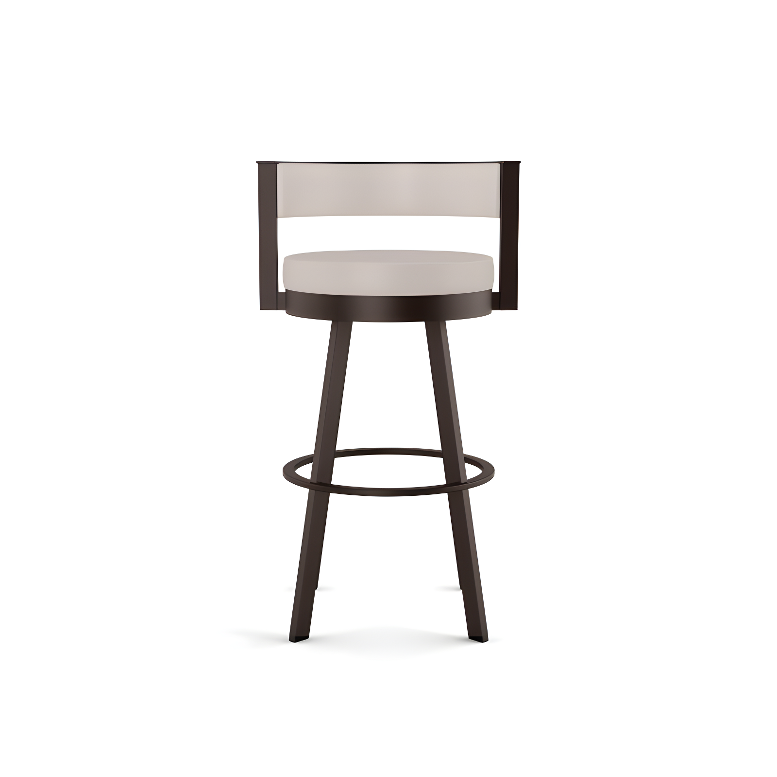 26" Browser Swivel Counter Height Barstool with Upholstered Seat Beige - Amisco