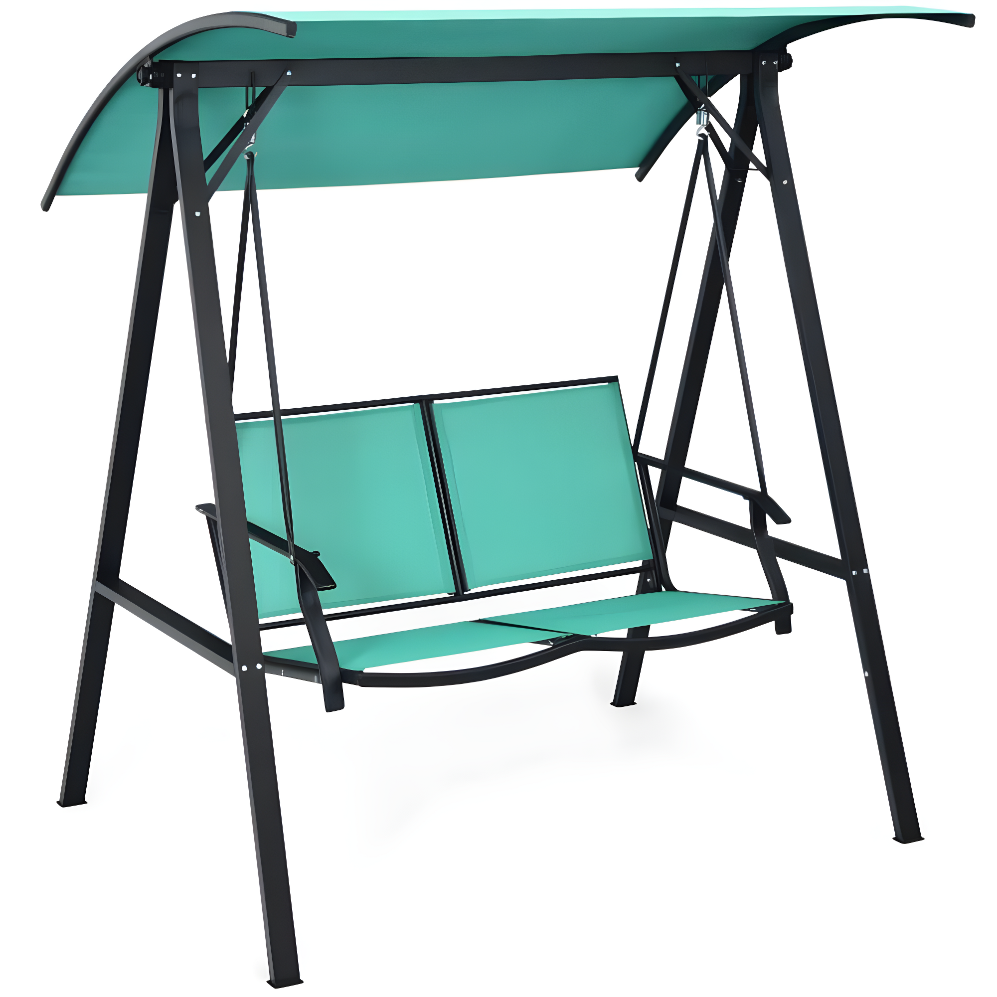 Arlmont & Co. 2 Person Patio Swing With Weather Resistant Glider And Adjustable Canopy