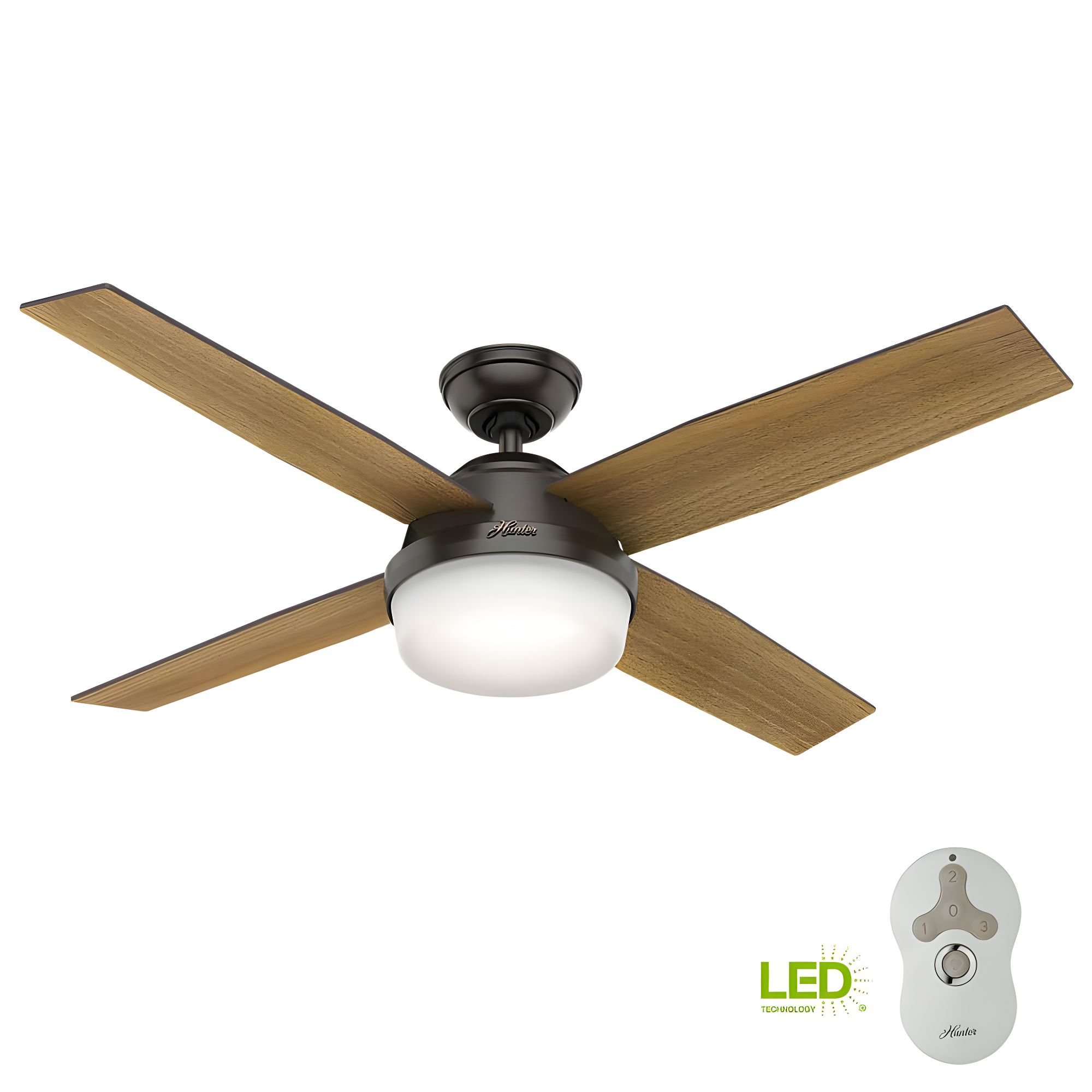 Dempsey 52" 4 - Blade Contemporary Indoor Ceiling Fan with Lights and Remote