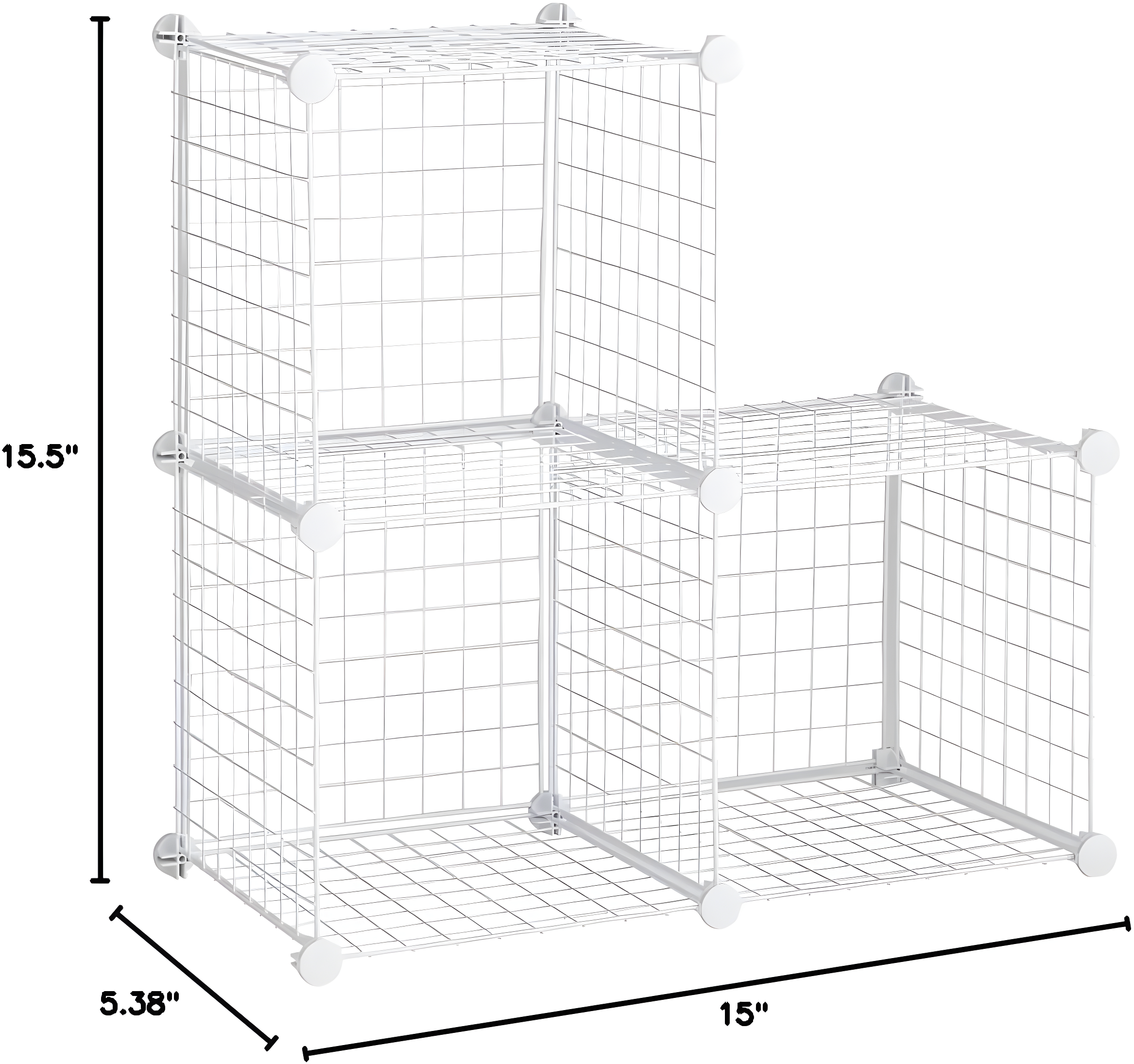 Rubbermaid 3-Piece Stackable Modular Storage Cube Set, Closet Organizer, White