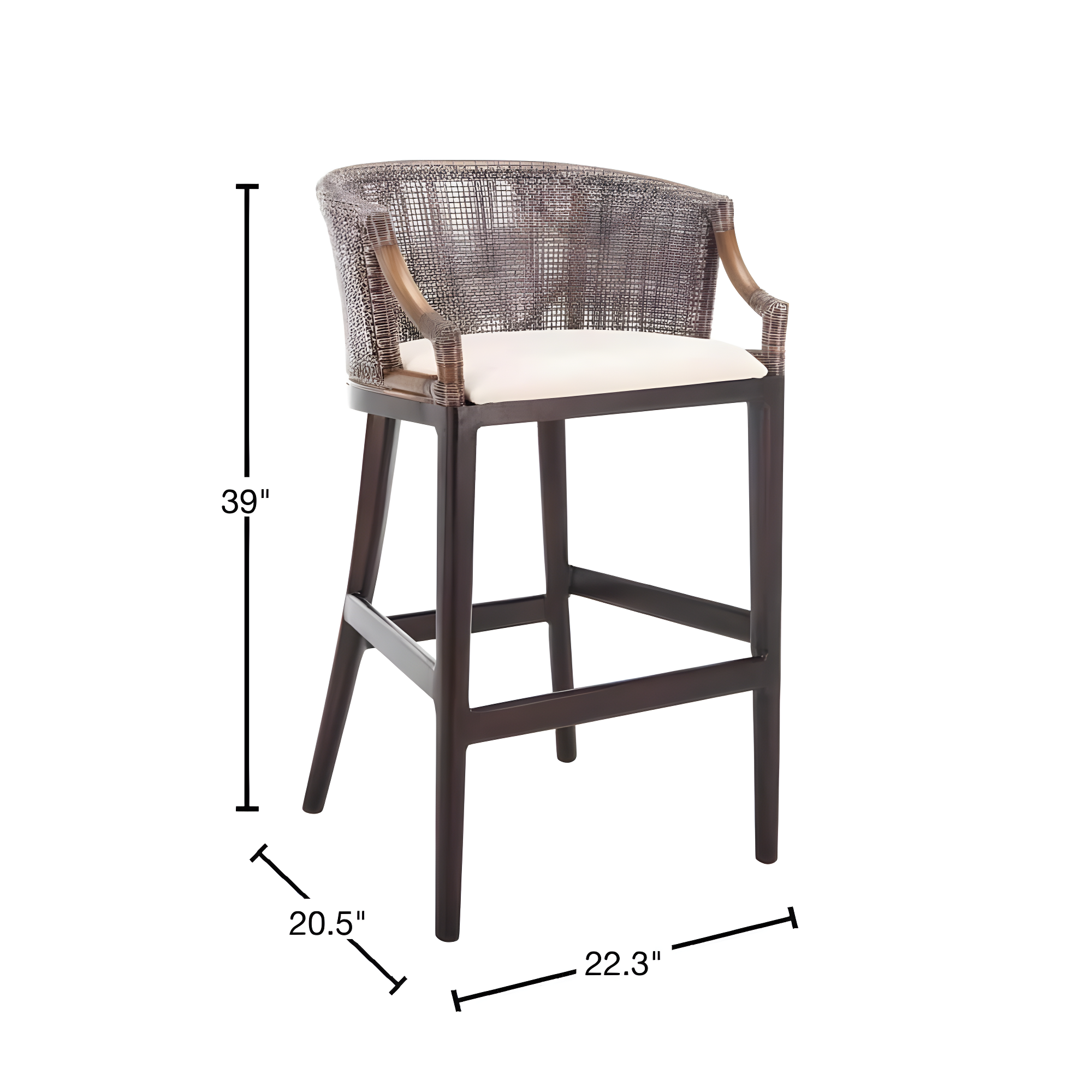 Brando Bar Stool - Brown/White - Safavieh