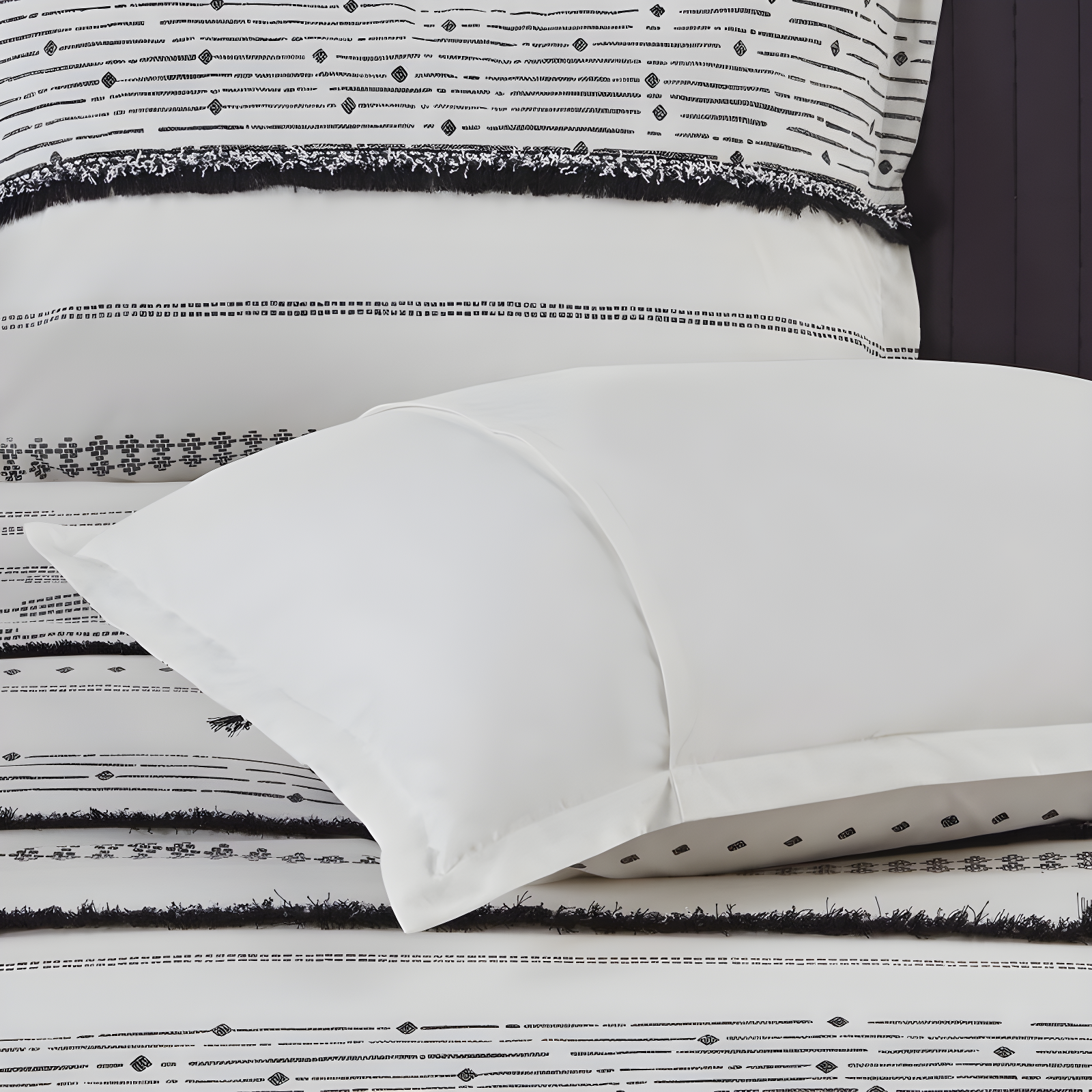 INK+IVY Nea Boho 3-Piece Striped Cotton Duvet Set