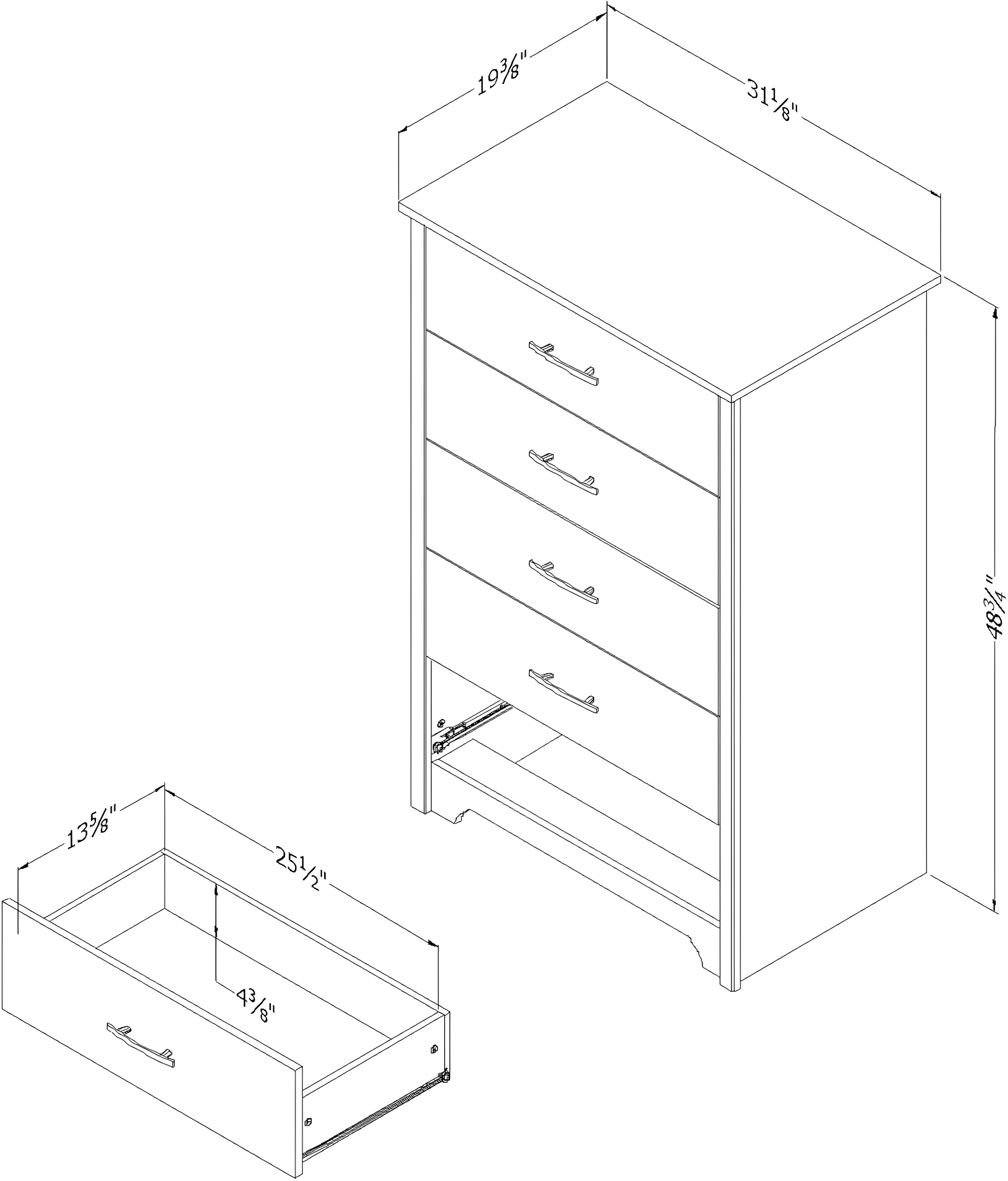 Fusion 5 Drawer Chest