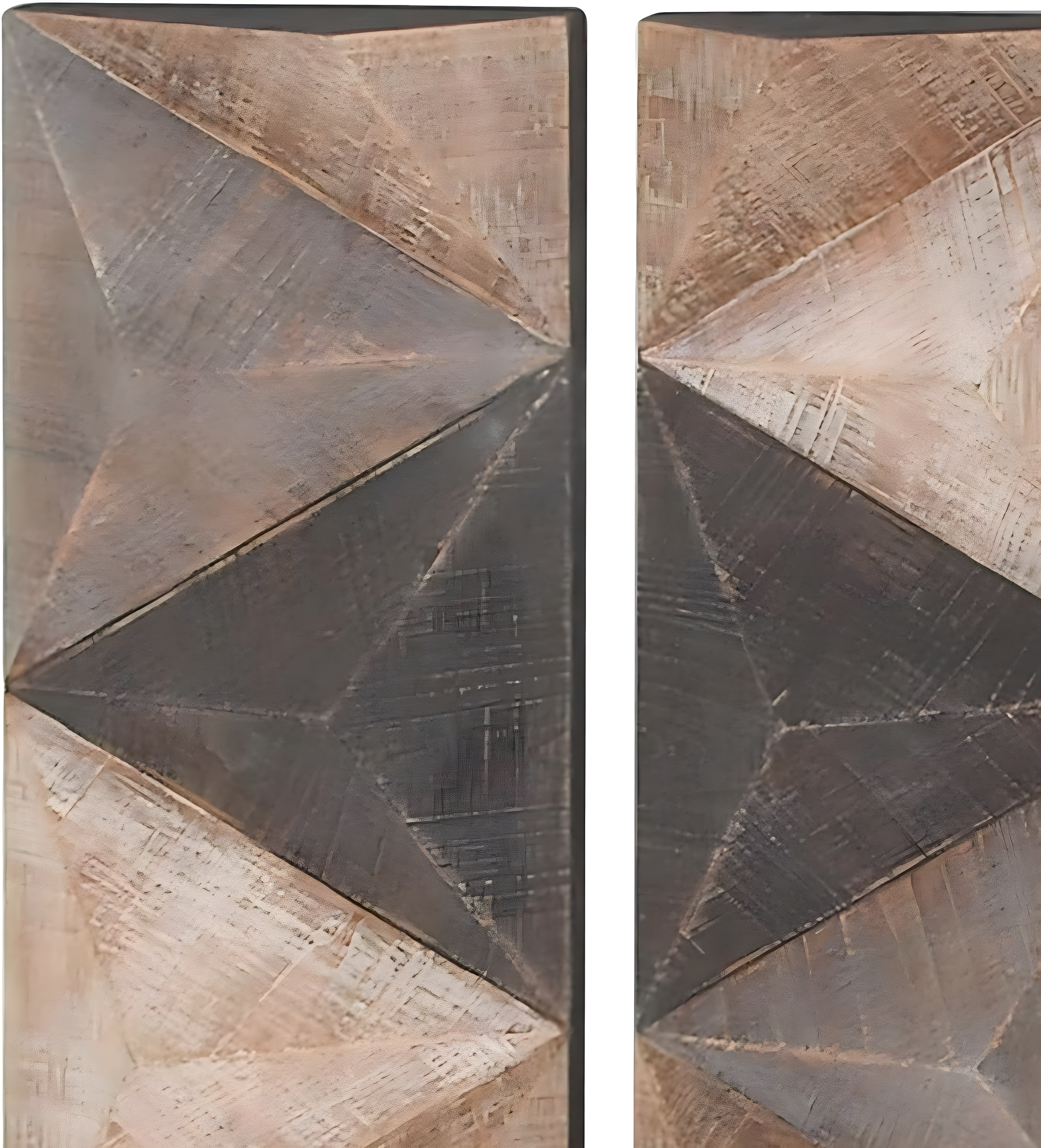 DecMode Decoración de Pared con Patrón de Azulejos Triangulares de Madera Tallada Estilo Granja con Acabado Marrón/gris, 11"Ancho x 36"Alto