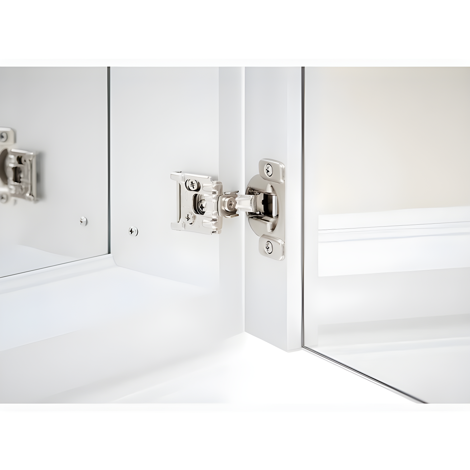 Verdera® Recessed or Surface Mount Frameless Medicine Cabinet with 3 Adjustable Shelves