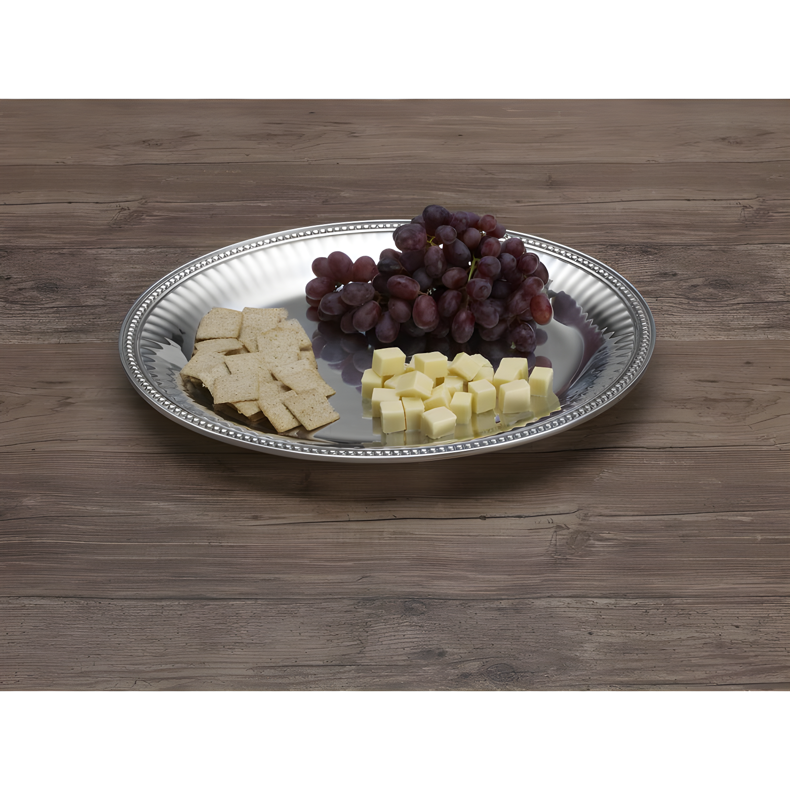 Wilton Armetale Wilton Armetale Flutes and Pearls Oval Serving Tray, 15.5-Inch-by-17.75-Inch