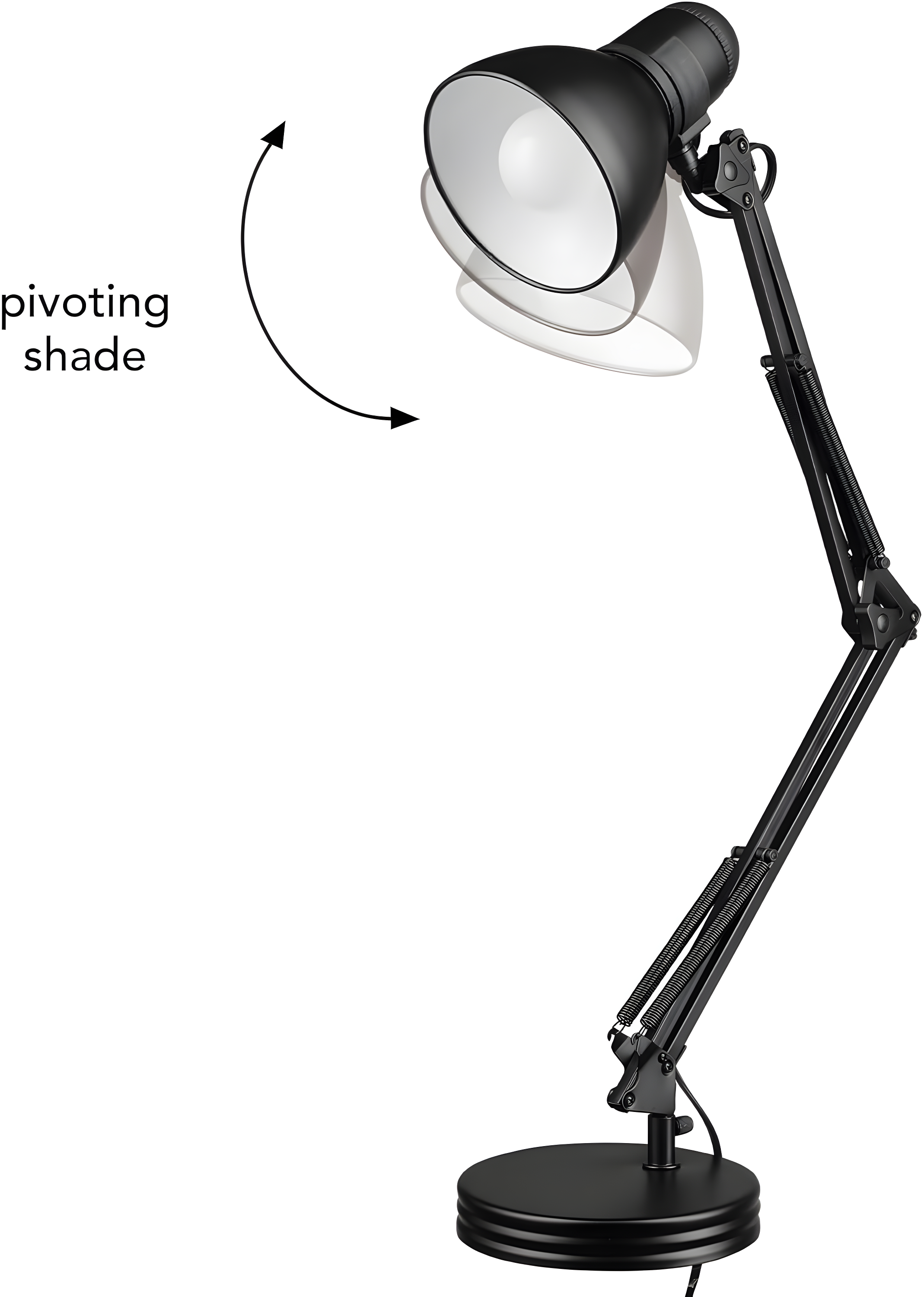 Globe Electric 28" Contemporary Heavy Base Architect Black Swing Arm Desk Lamp, 5698601