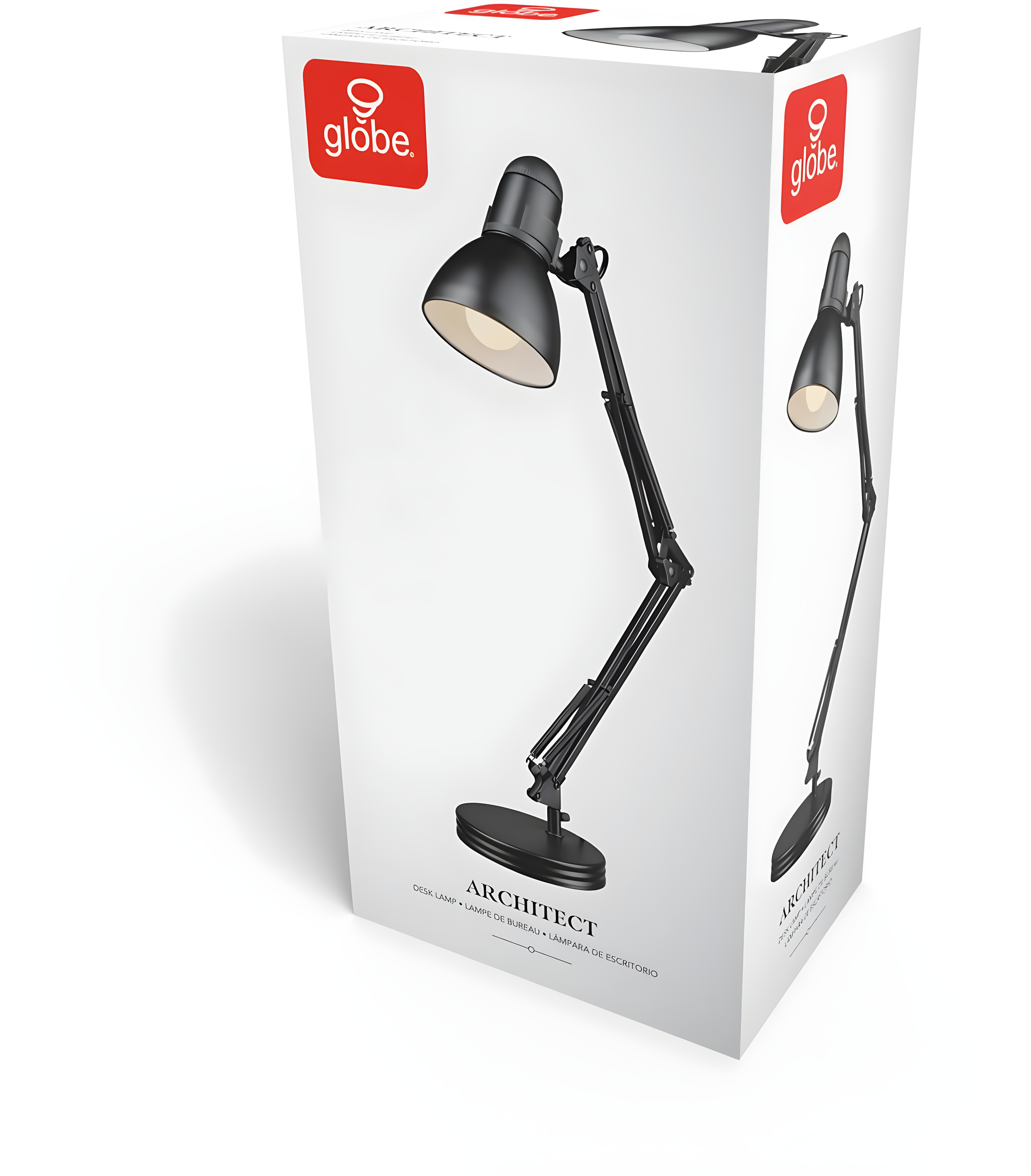 Globe Electric 28" Contemporary Heavy Base Architect Black Swing Arm Desk Lamp, 5698601