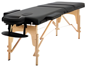 FDW Massage Table Massage Bed 3 Fold Portable  Height Adjustable Lightweight Spa Table Facial Cradle Bed with Carry Case (Black)