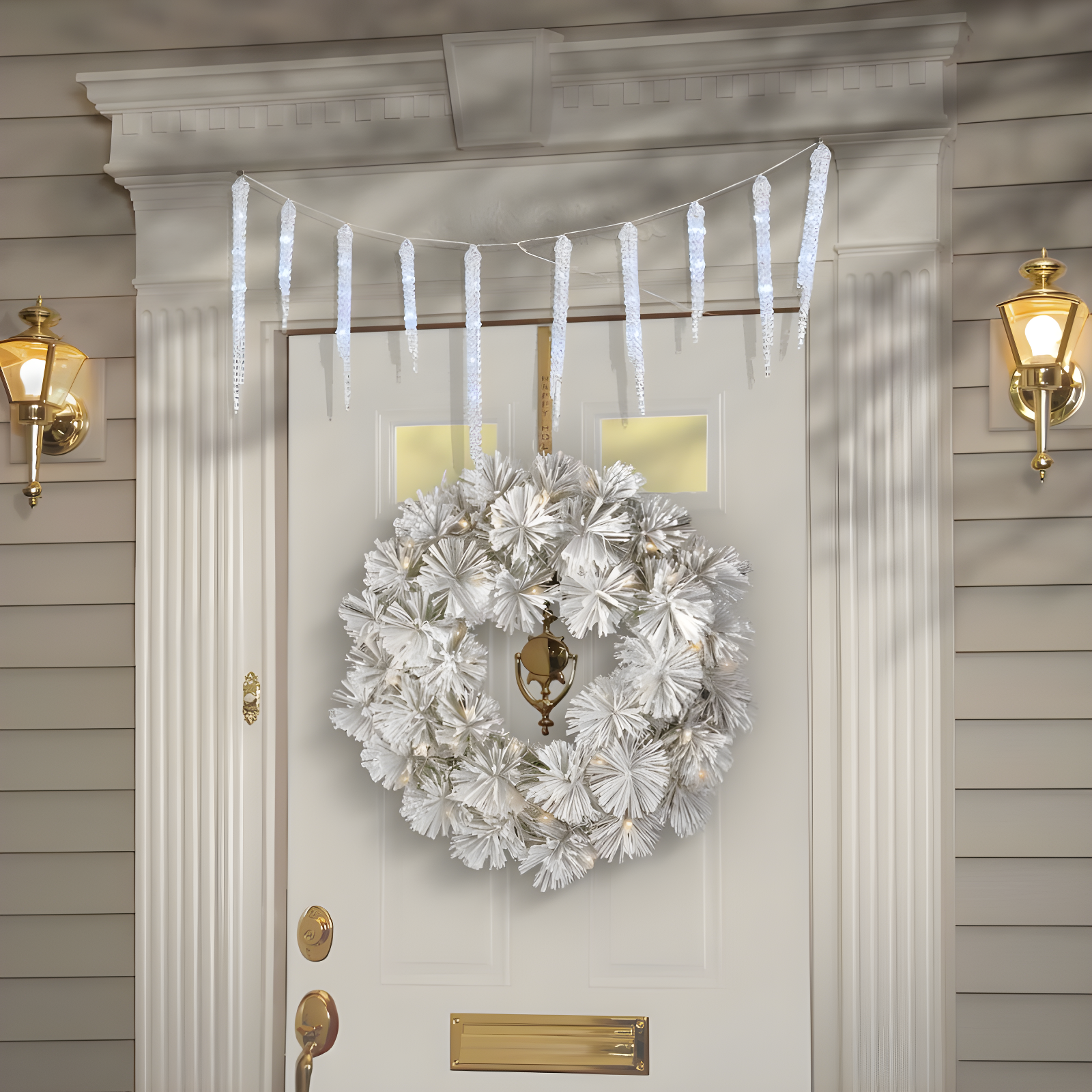 National Tree Company 10ct LED Crystal Icicle Christmas String Lights