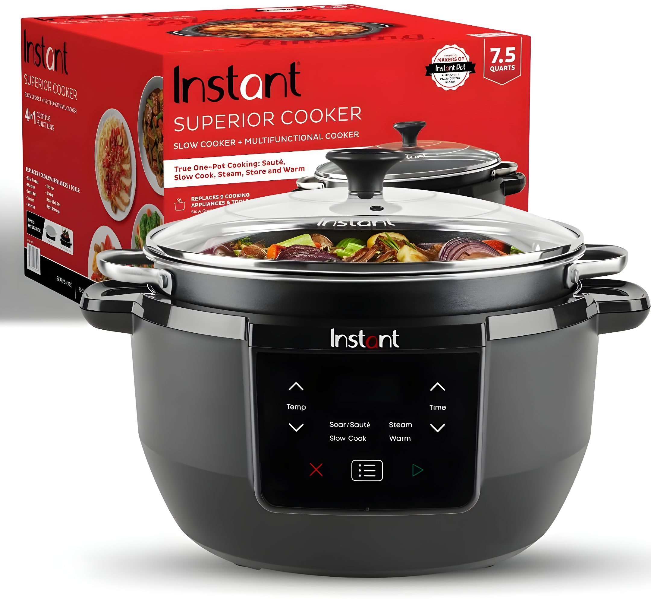 Instant Pot Superior Cooker 7.5QT Slow Cooker and Multicooker, 4-in-1 Functions, Sears/Sauté, Slow Cooks/Roast, Steams and Warms | Wayfair