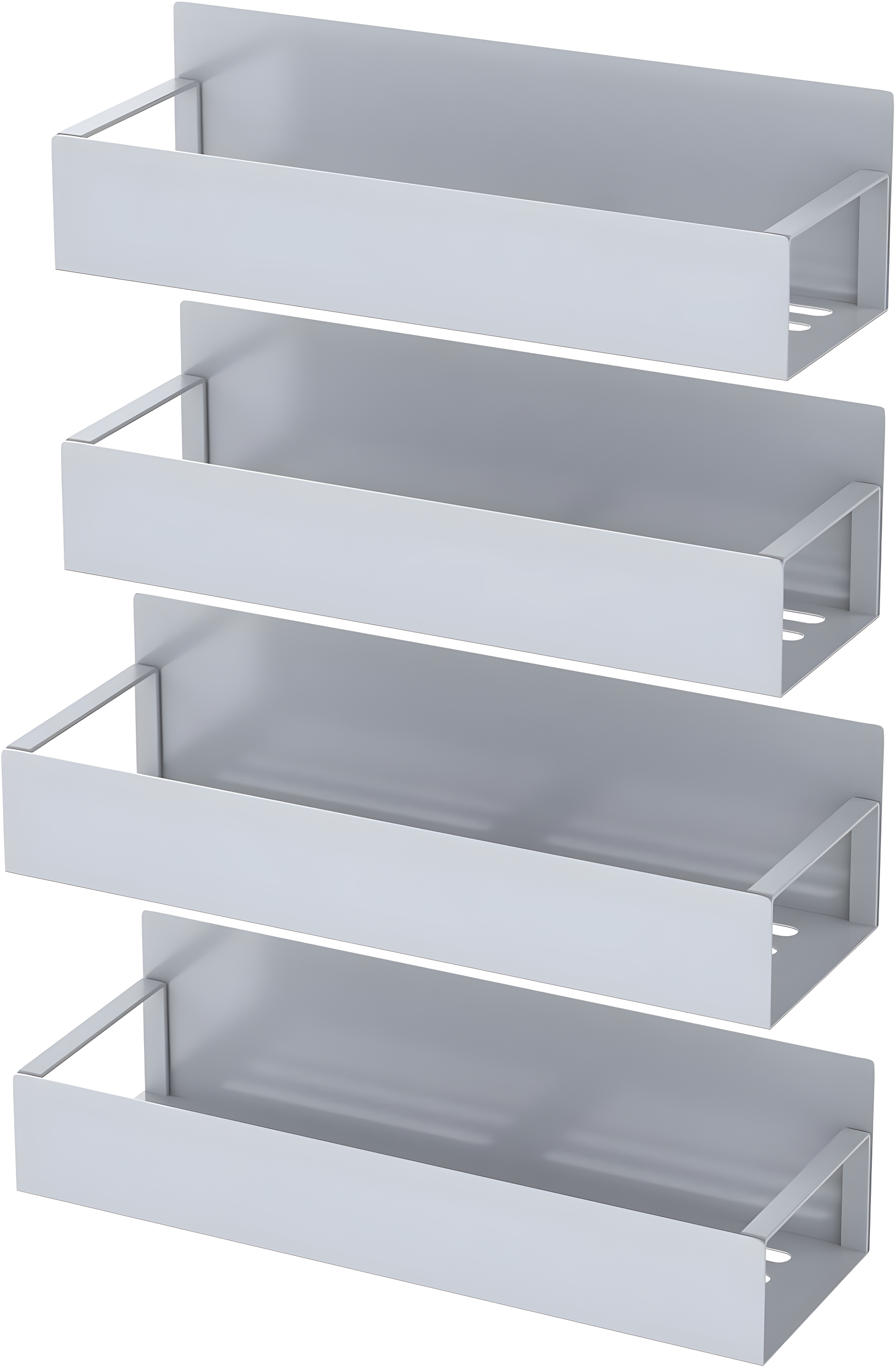 4 Pack Magnetic Spice Rack Organizer for Refrigerator and Oven, Gray Metal Strong Magnetic Shelf for Fridge Organizers and Storage, YSWJ-107