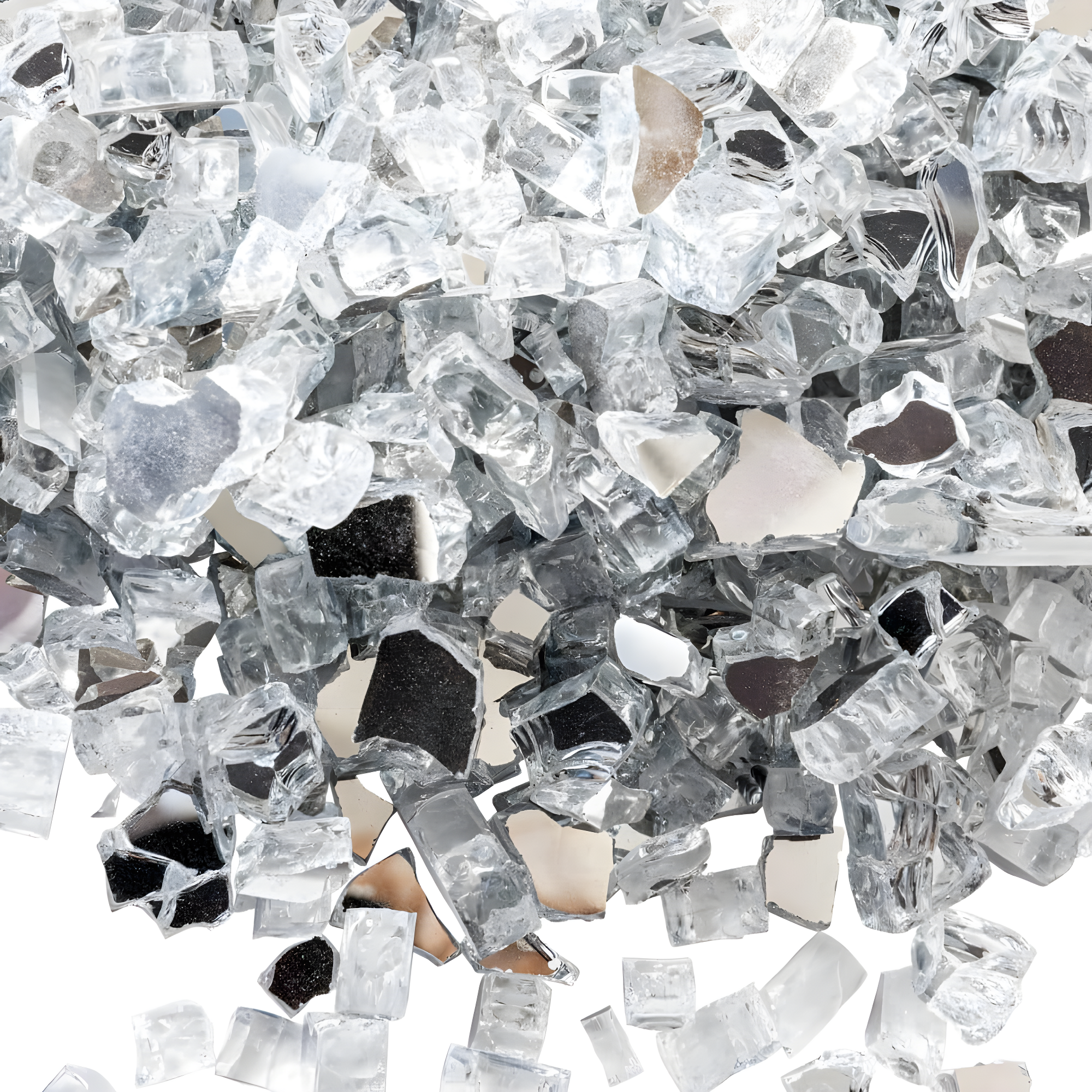 Fire Sense Fire Sense Premium Sparkling Reflective Tempered Fire Glass for Fire Pits Easy to Install-10 Lbs Crystal Clear
