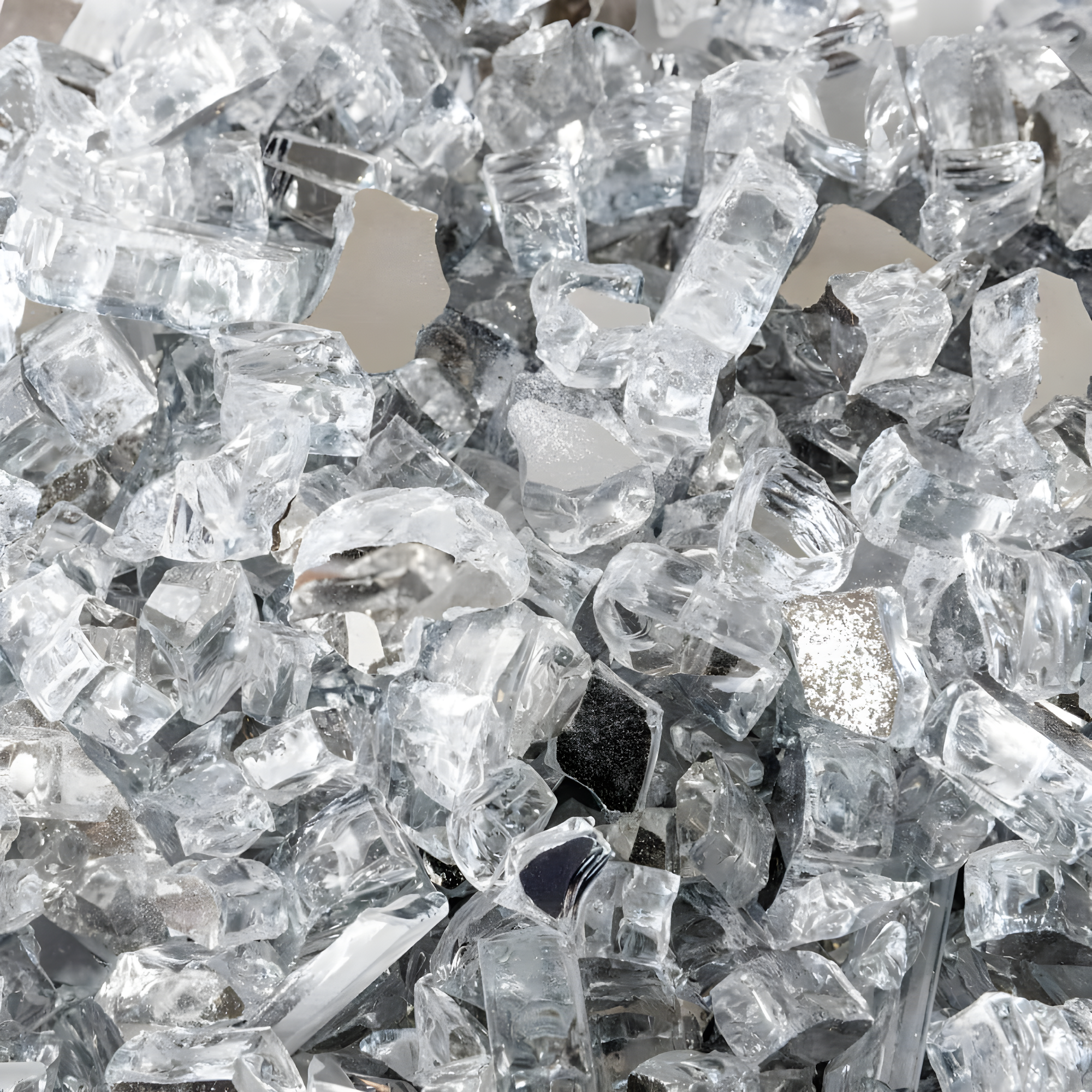 Fire Sense Fire Sense Premium Sparkling Reflective Tempered Fire Glass for Fire Pits Easy to Install-10 Lbs Crystal Clear