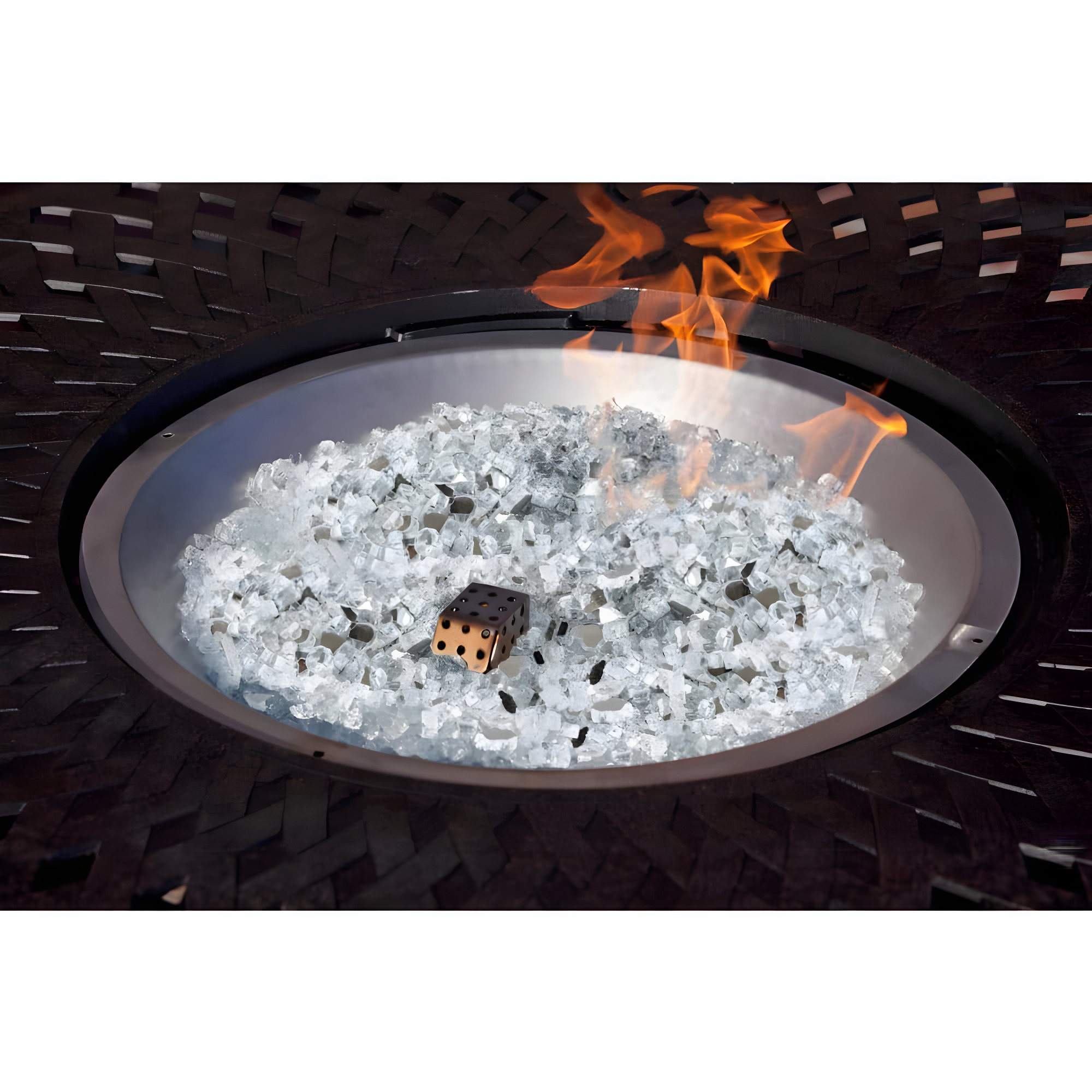Fire Sense Fire Sense Premium Sparkling Reflective Tempered Fire Glass for Fire Pits Easy to Install-10 Lbs Crystal Clear