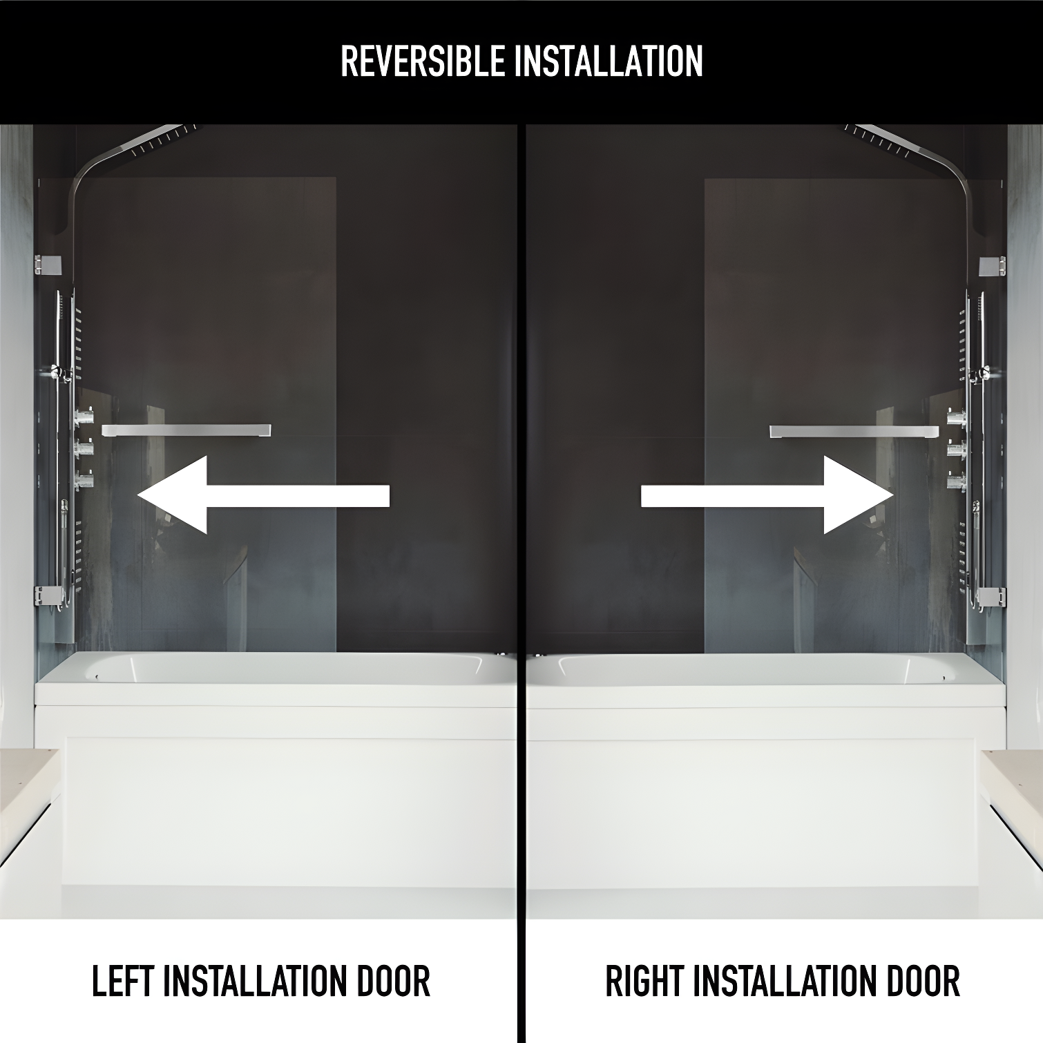 Rialto 34" W x 58" H Hinged Frameless Tub Door with with 5/16" Glass