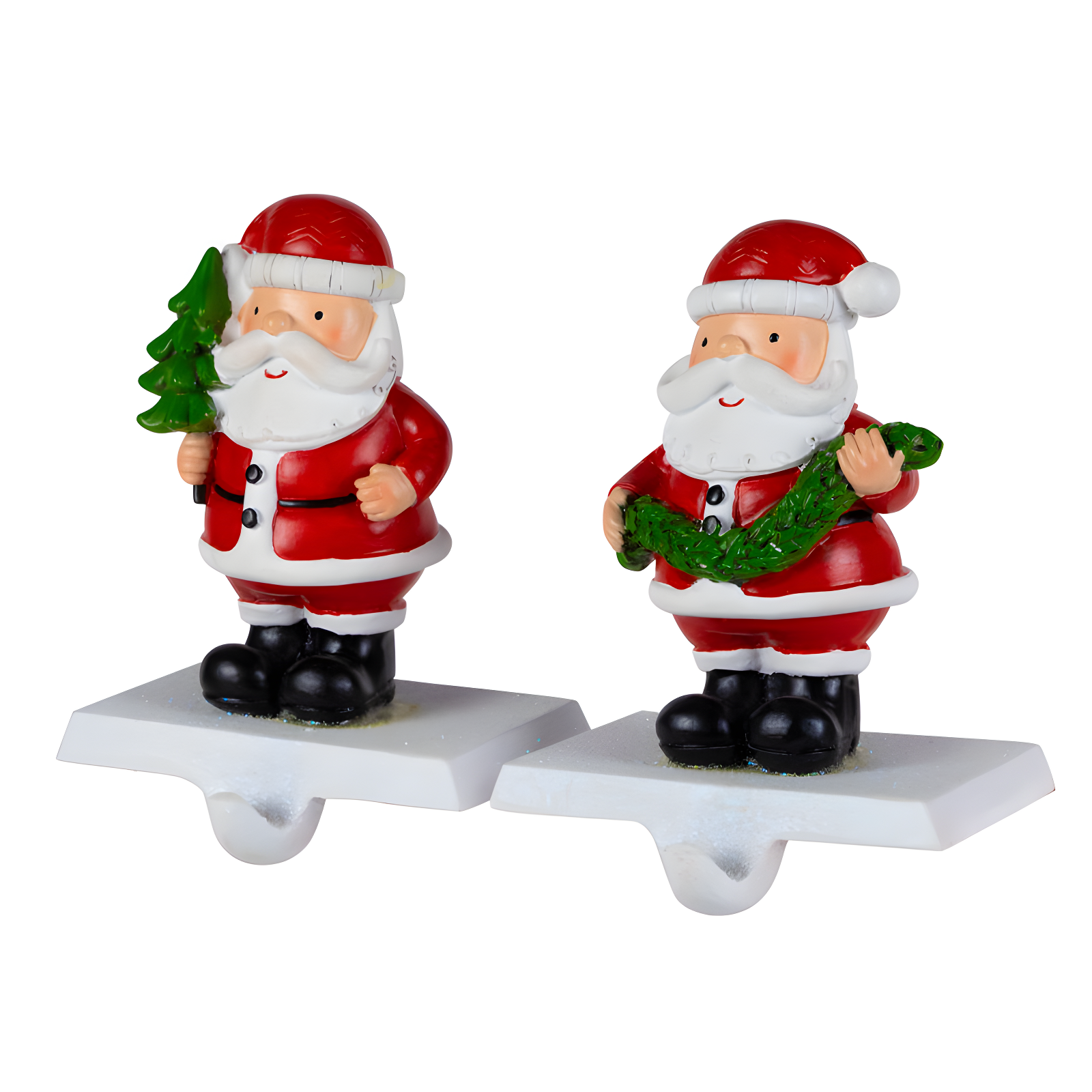 Northlight Seasonal Santa Claus Christmas Stocking Holders - 4.75" - Set Of 2