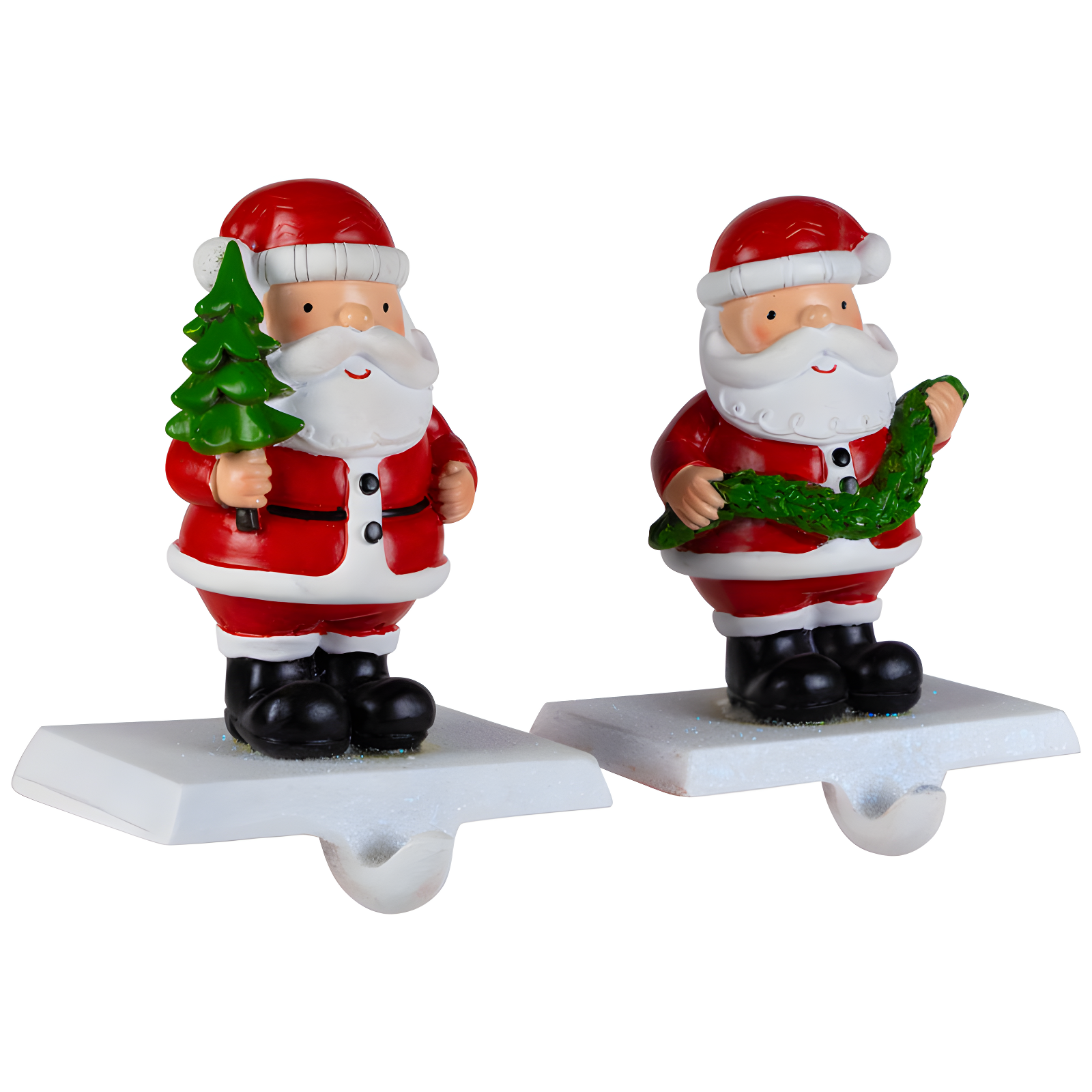 Northlight Seasonal Santa Claus Christmas Stocking Holders - 4.75" - Set Of 2