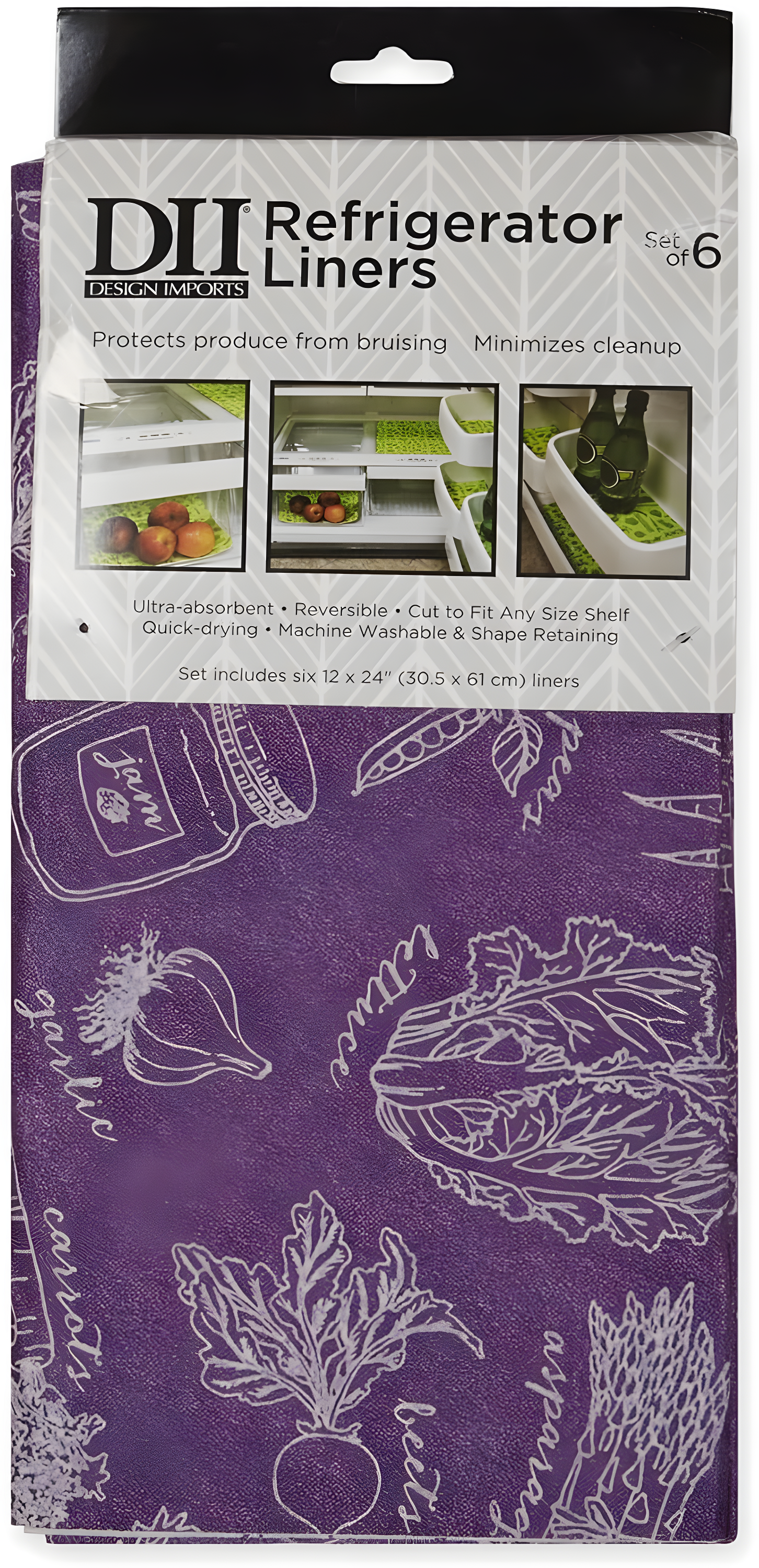 Design Imports Artichoke Market Print Liner (Set of 6)