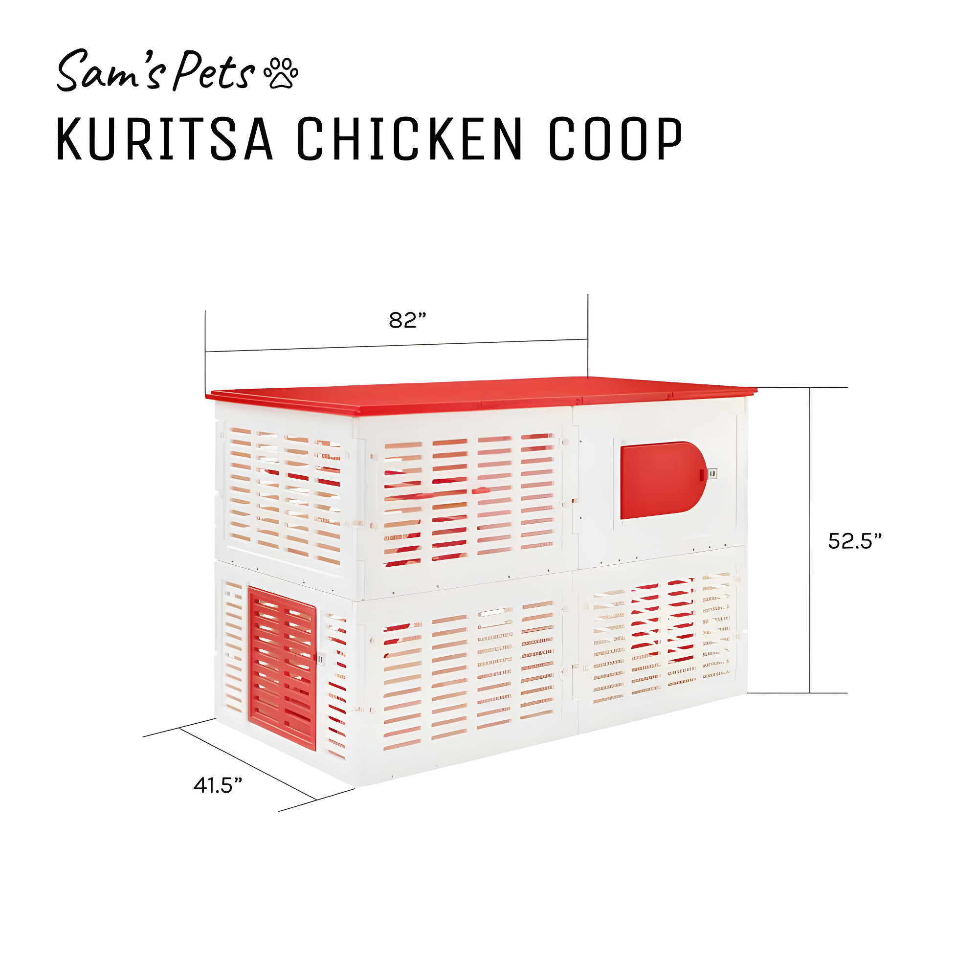 Sam's Pets Kuritsa 15 Square Feet Walk In Chicken Coop with Nesting Box For Up To 3 Chickens