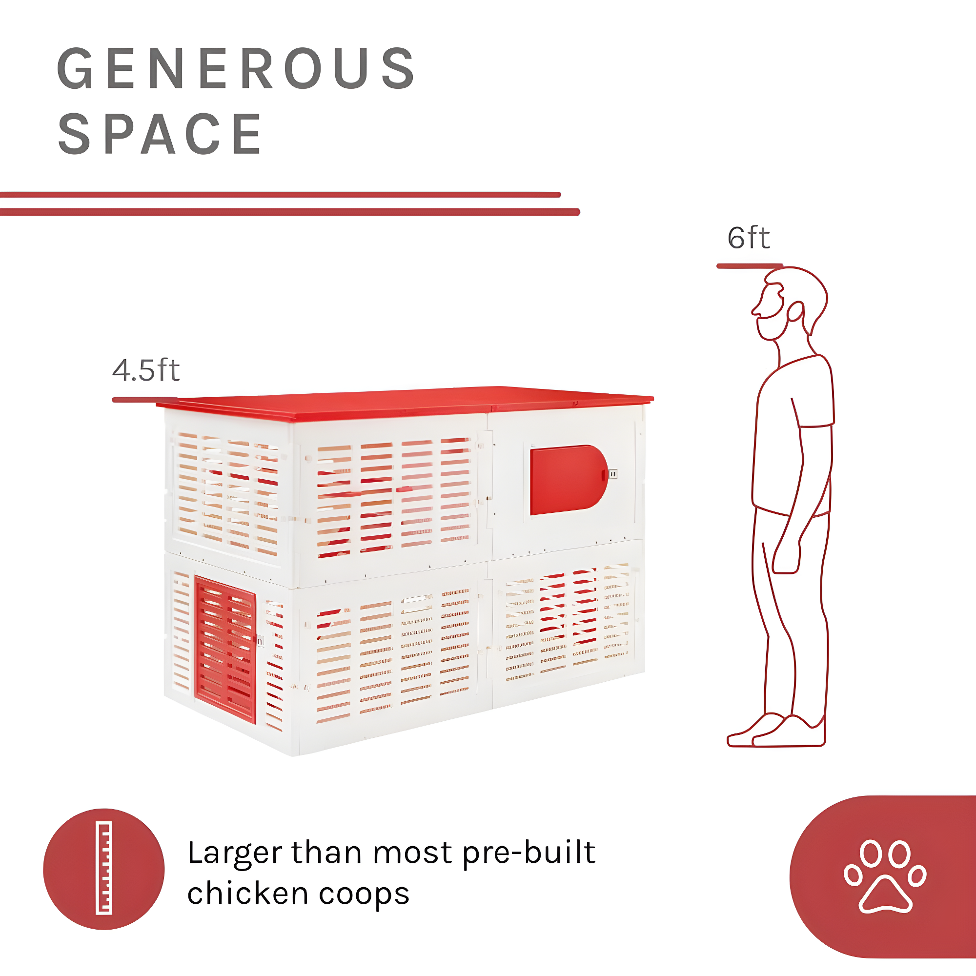 Sam's Pets Kuritsa 15 Square Feet Walk In Chicken Coop with Nesting Box For Up To 3 Chickens
