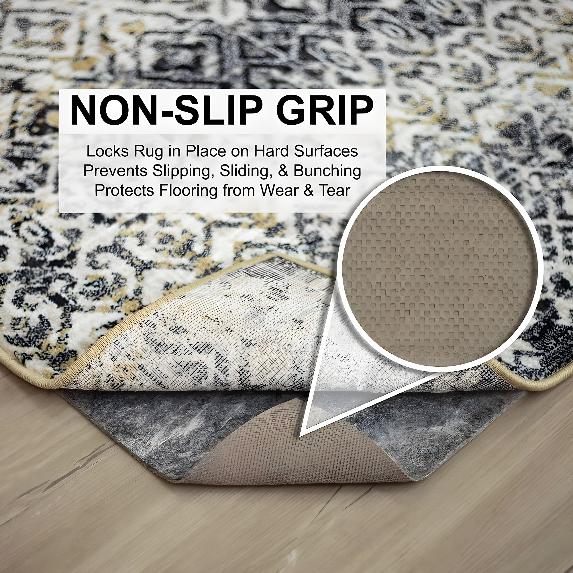 Mohawk 2'5"x8' Runner Premium Dual Surface Rug Pad Natural: Skid-Resistant, Gray, Rectangle, Polyester