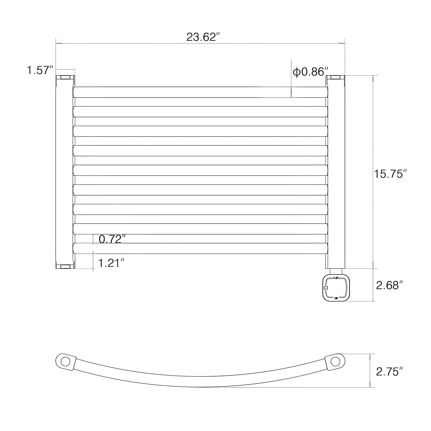 Curved Towel Rail Towel Warmer