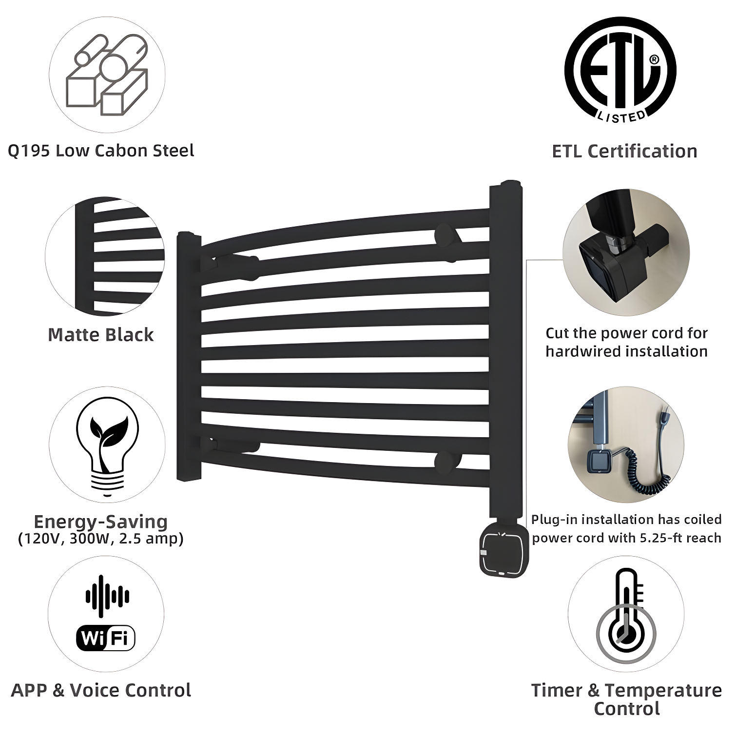 Curved Towel Rail Towel Warmer