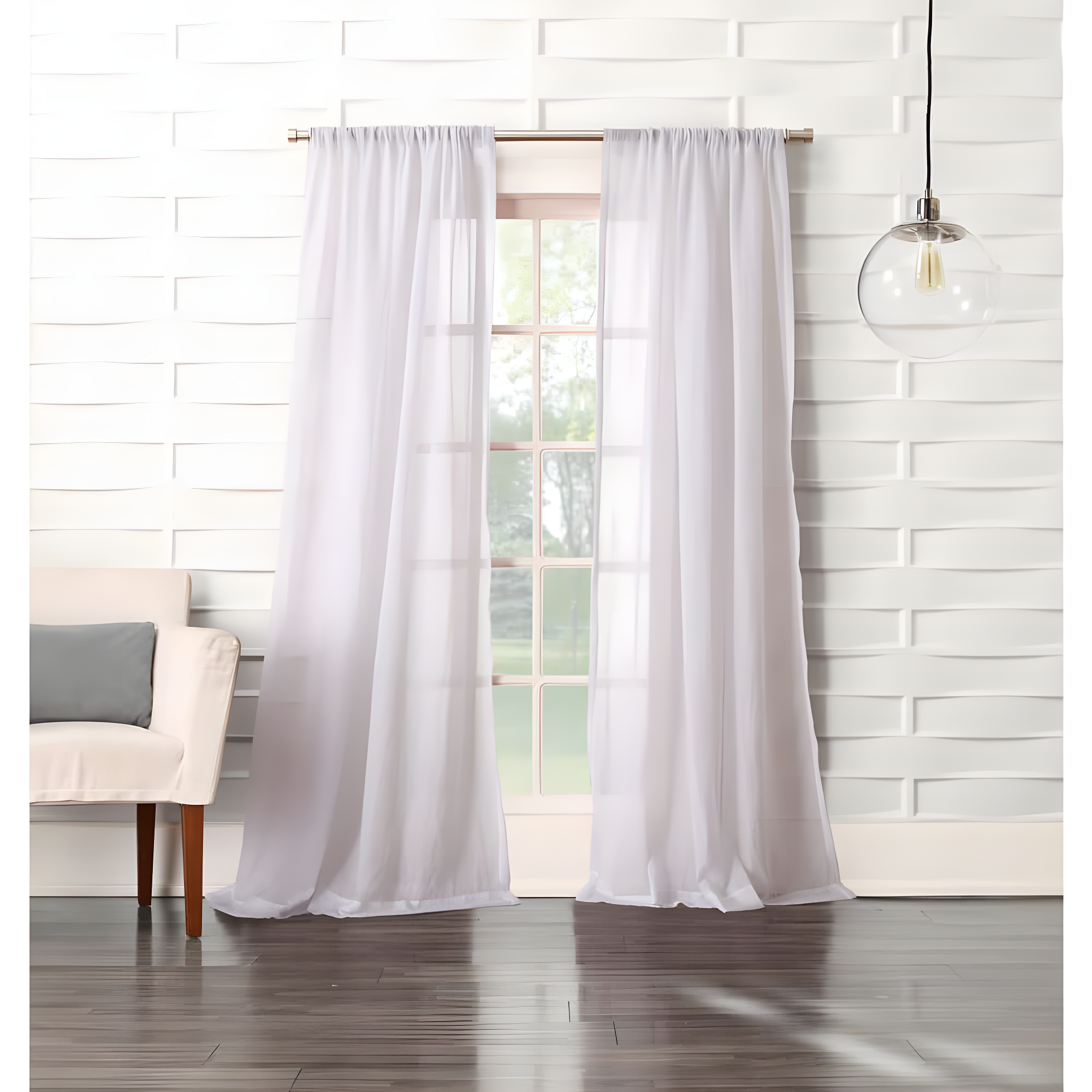 No. 918 Vida Semi-Sheer Rod Pocket Single Curtain Panel